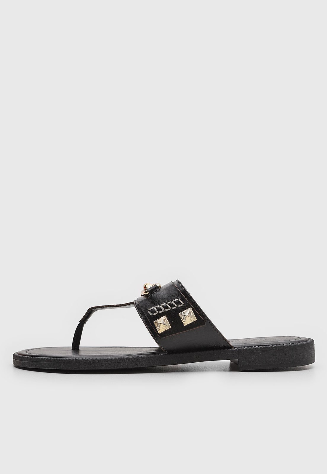 Rasteira Feminina Santa Lolla Tachas Preta