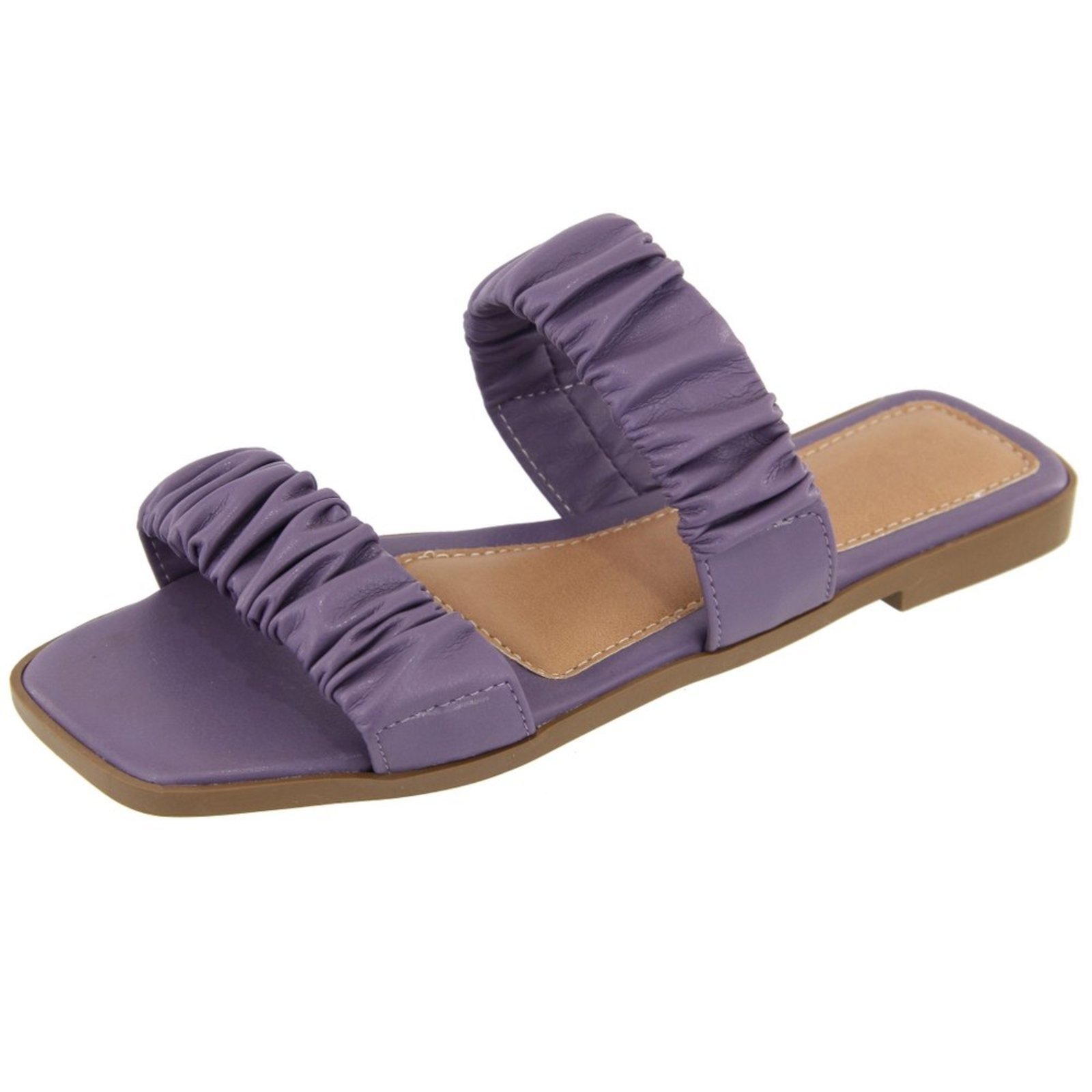 Rasteira Sandália Enrrugada Flat Orquidea Kuento Shoes