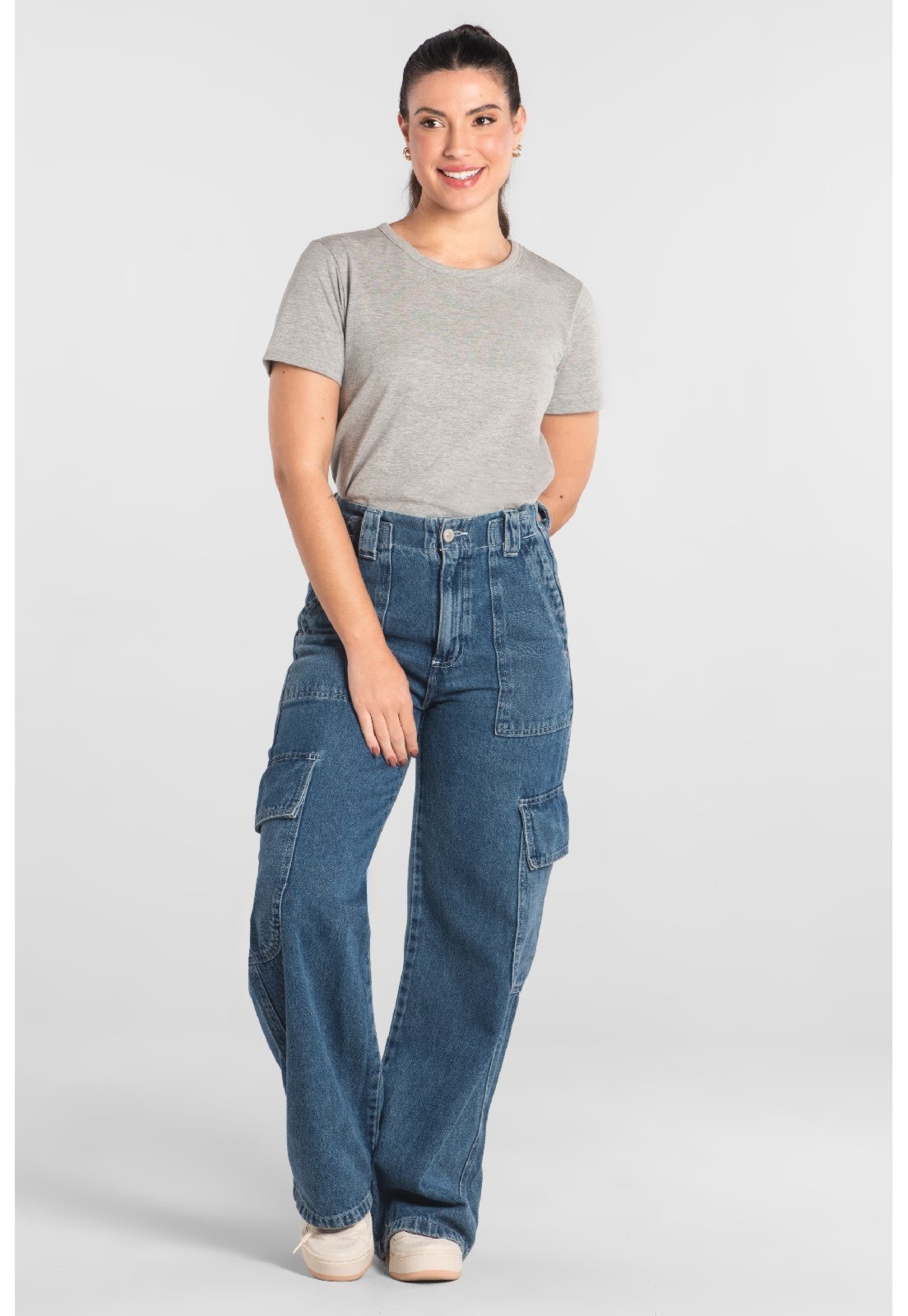 Blusa Feminina em Algodão Just Basic Cinza