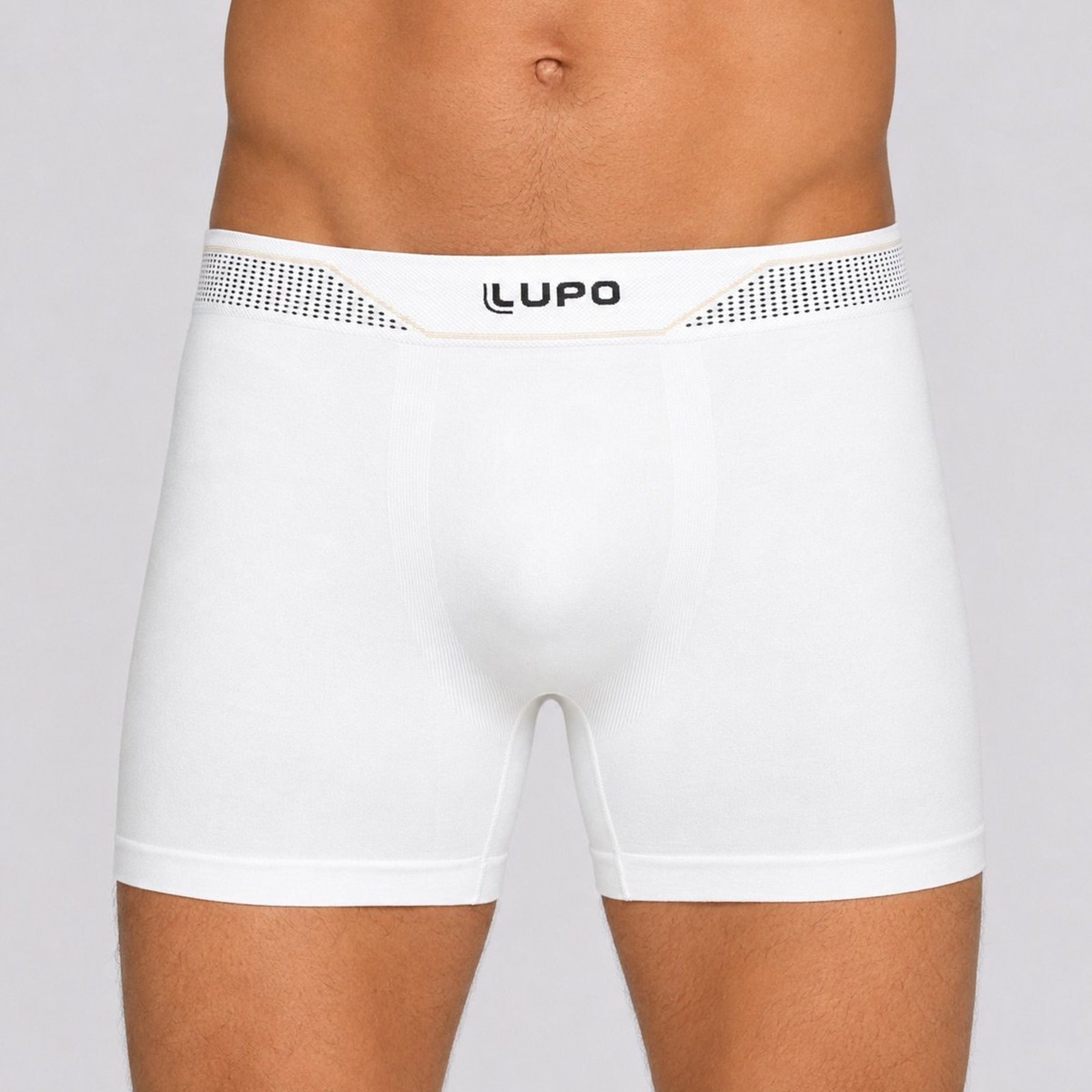 Cueca Lupo Boxer Microfibra Sem Costura Branca e Preta