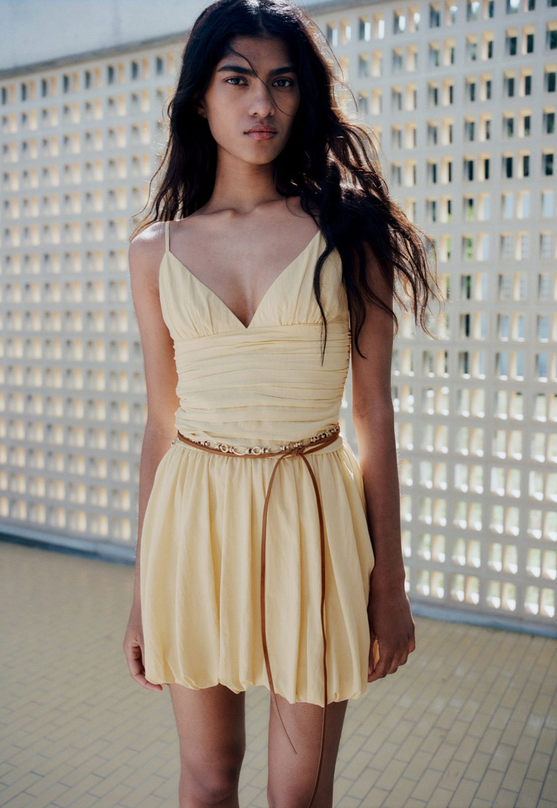 Vestido Mango Curto Rogel Amarelo