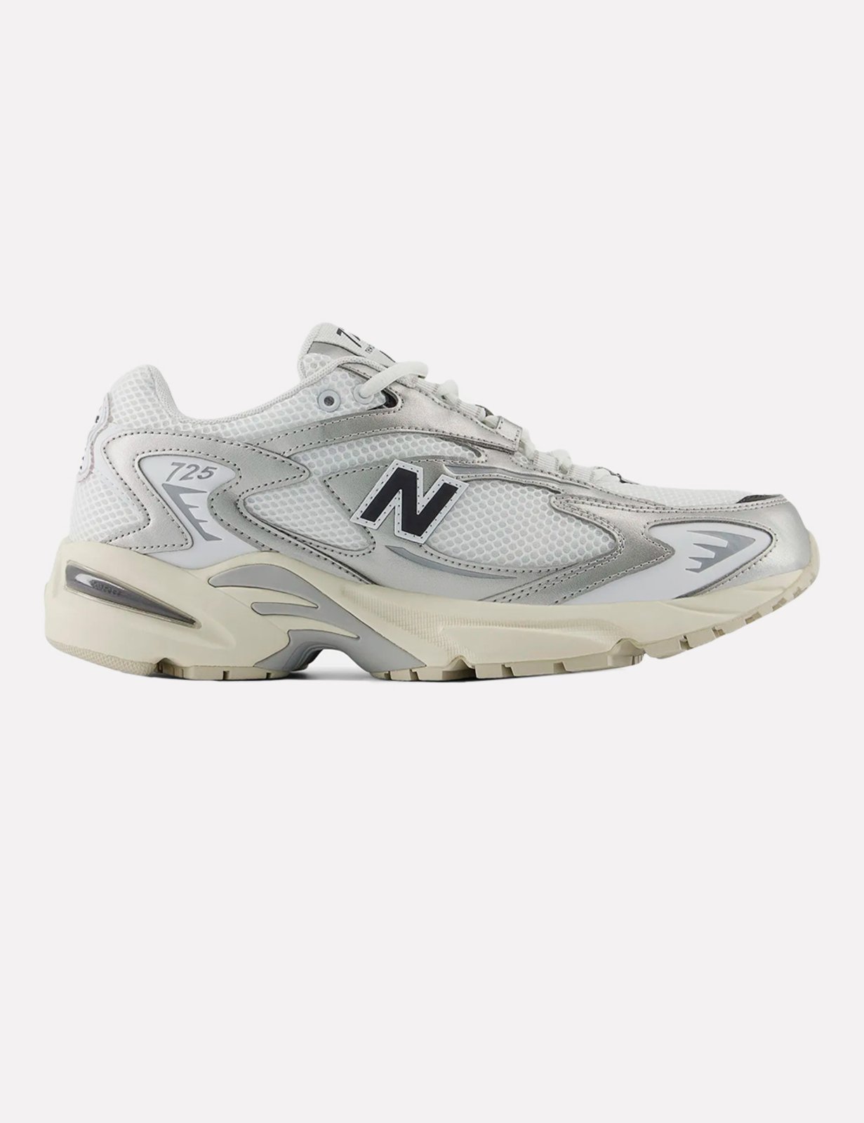 Vista 2 Tênis New Balance Unissex 725 Cinza Metálico branco New Balance branco