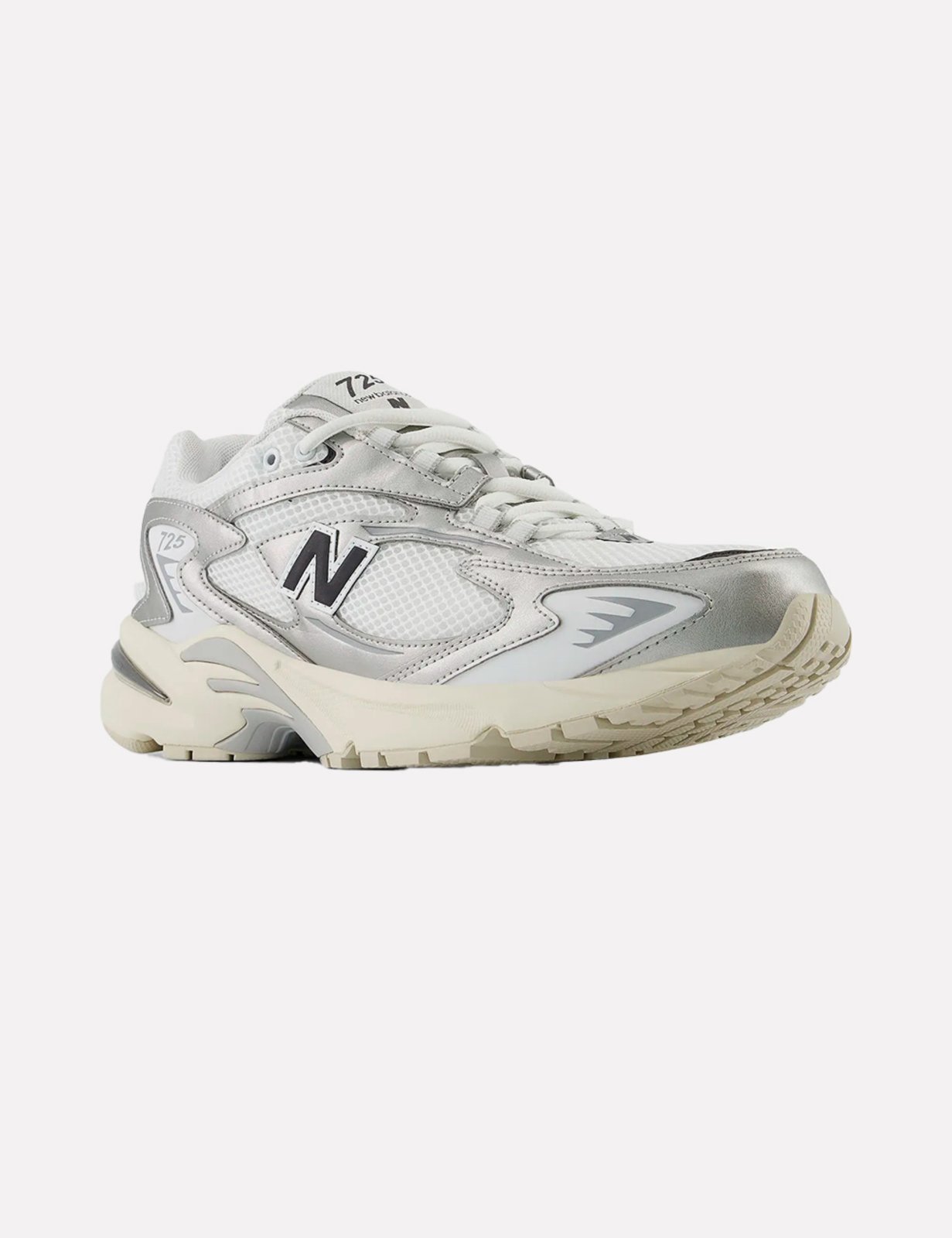 Vista 3 Tênis New Balance Unissex 725 Cinza Metálico branco New Balance branco
