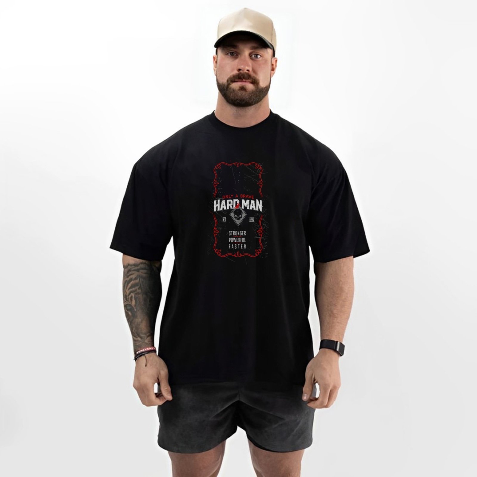 Camiseta Oversized Over Masculina Algodão Academia Preto