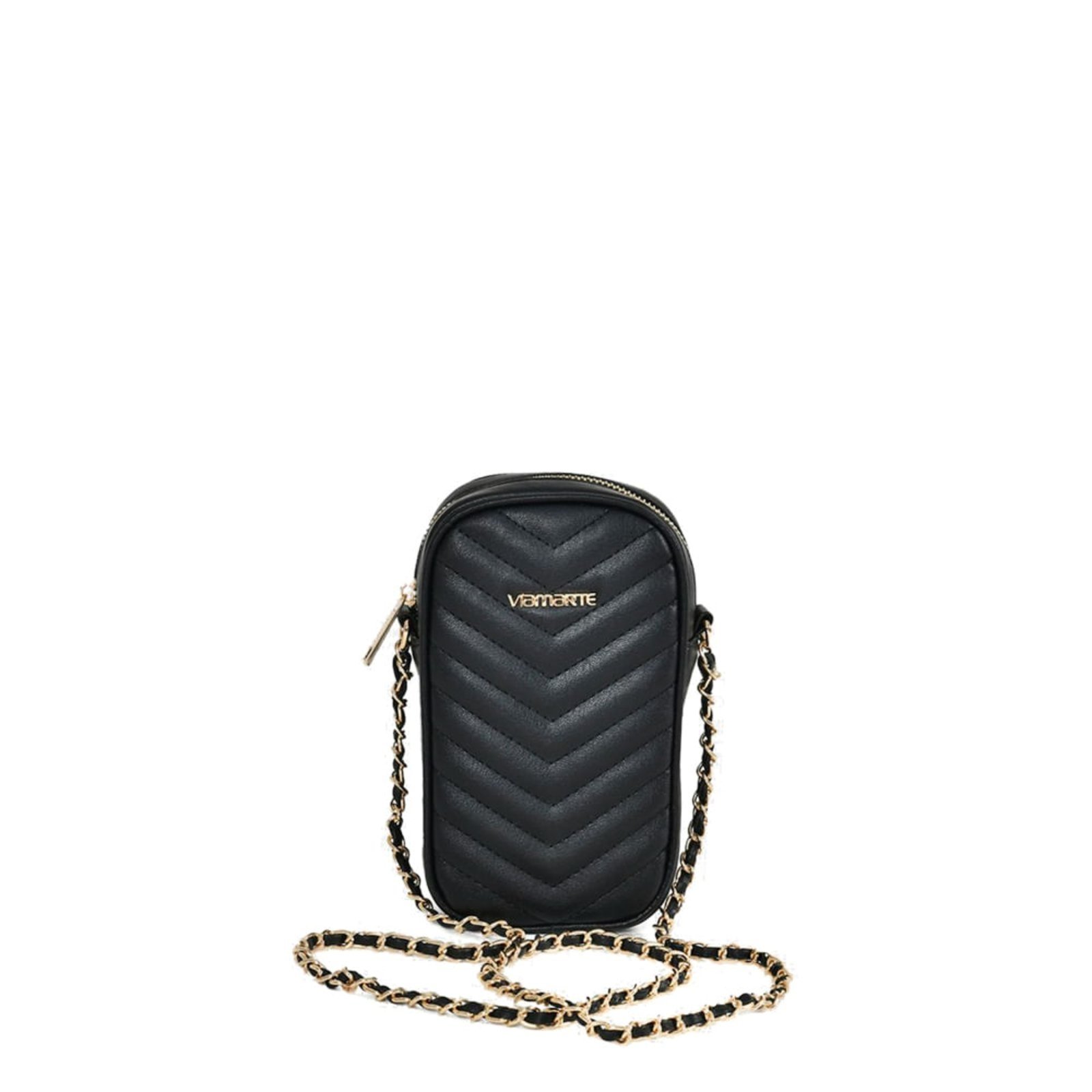 Bolsa Feminina Via Marte Shoulder Bag Matelassê Preto