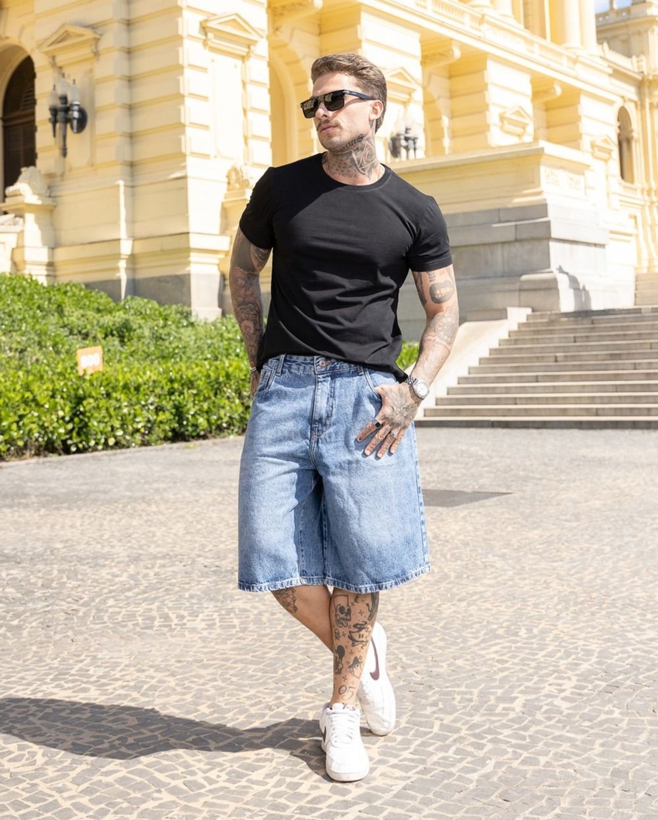Bermuda Jeans Masculina Baggy 25332 Sky Consciência