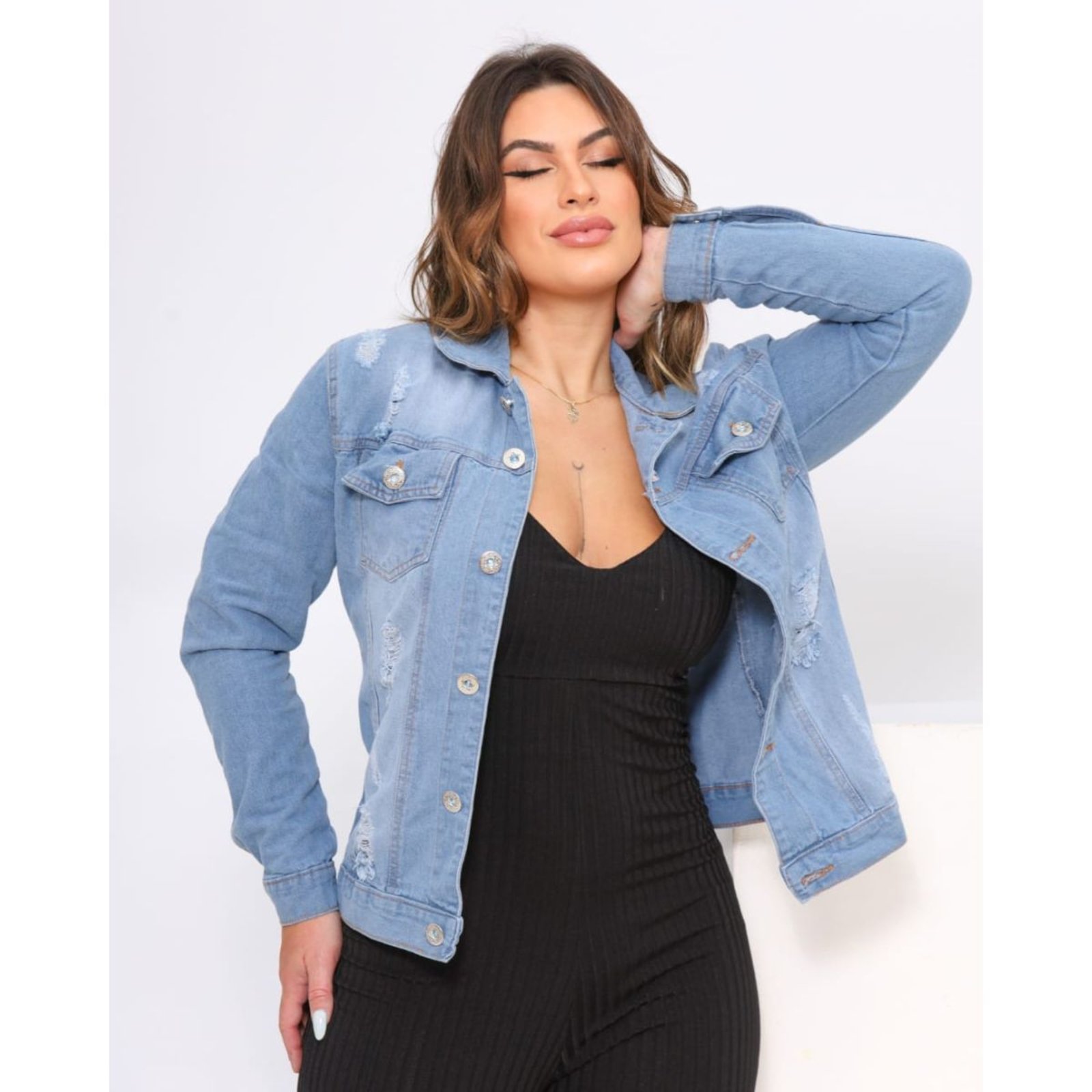 Jaqueta Azul Claro Feminina Alleppo Jeans Taina