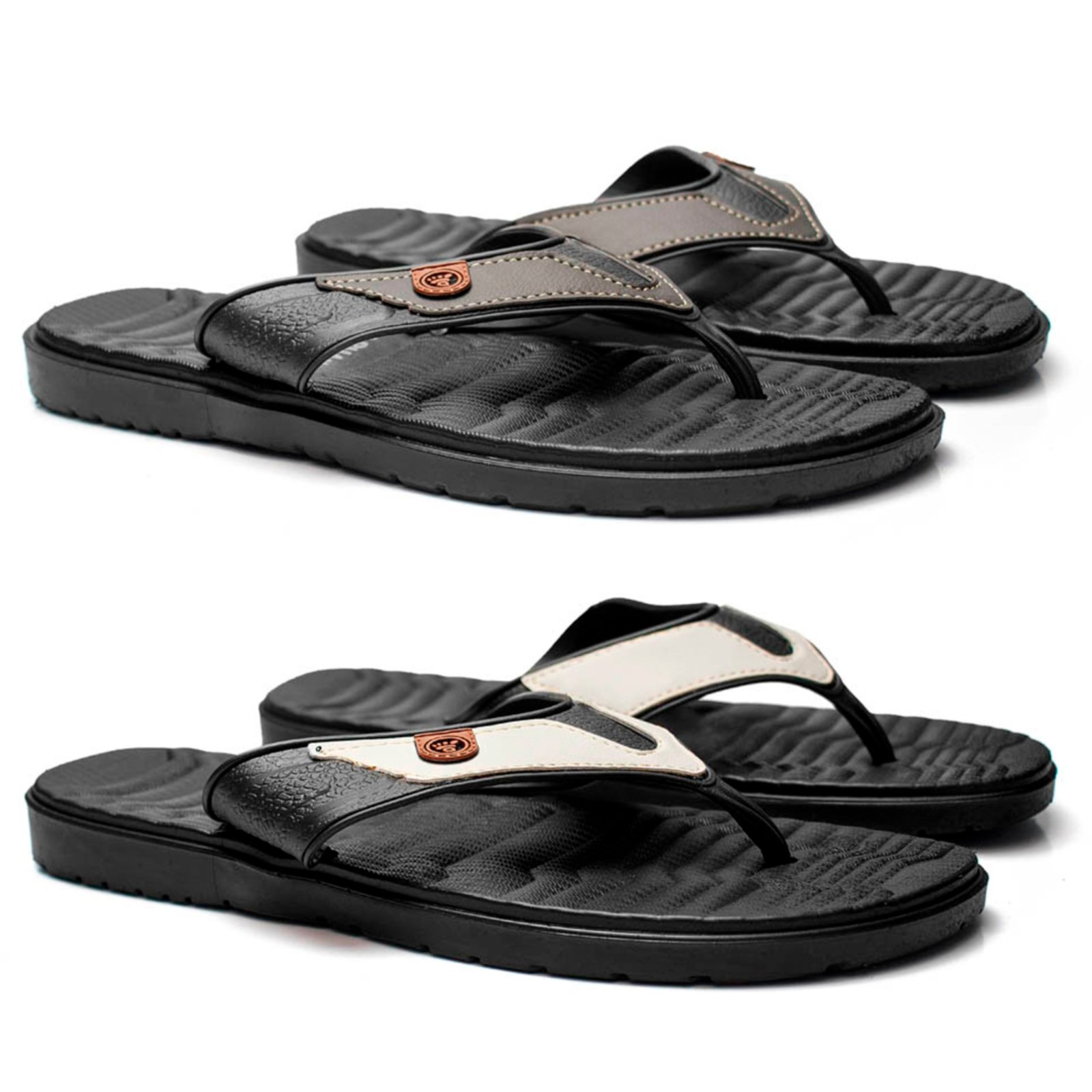 Kit Masculino Herlim Chinelo Slide Ortopédico Anatômico Conforto Cinza