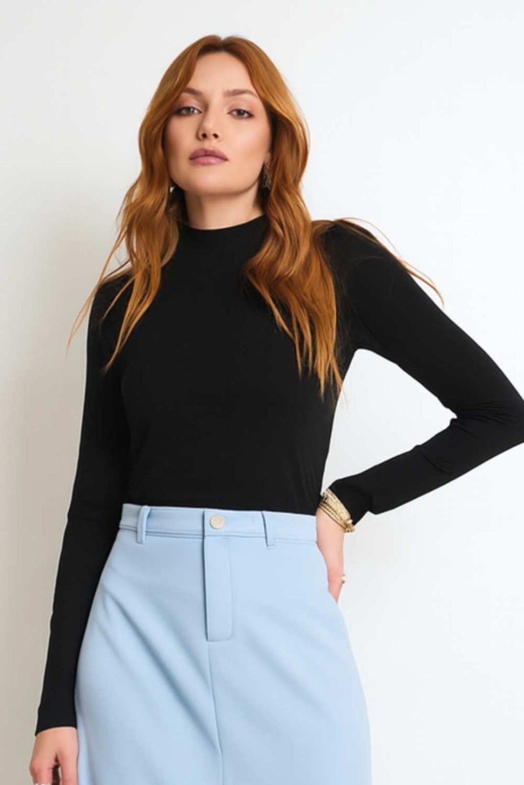 Vista 2 Blusa Vanibele Malha Preta preto Vanibele preto