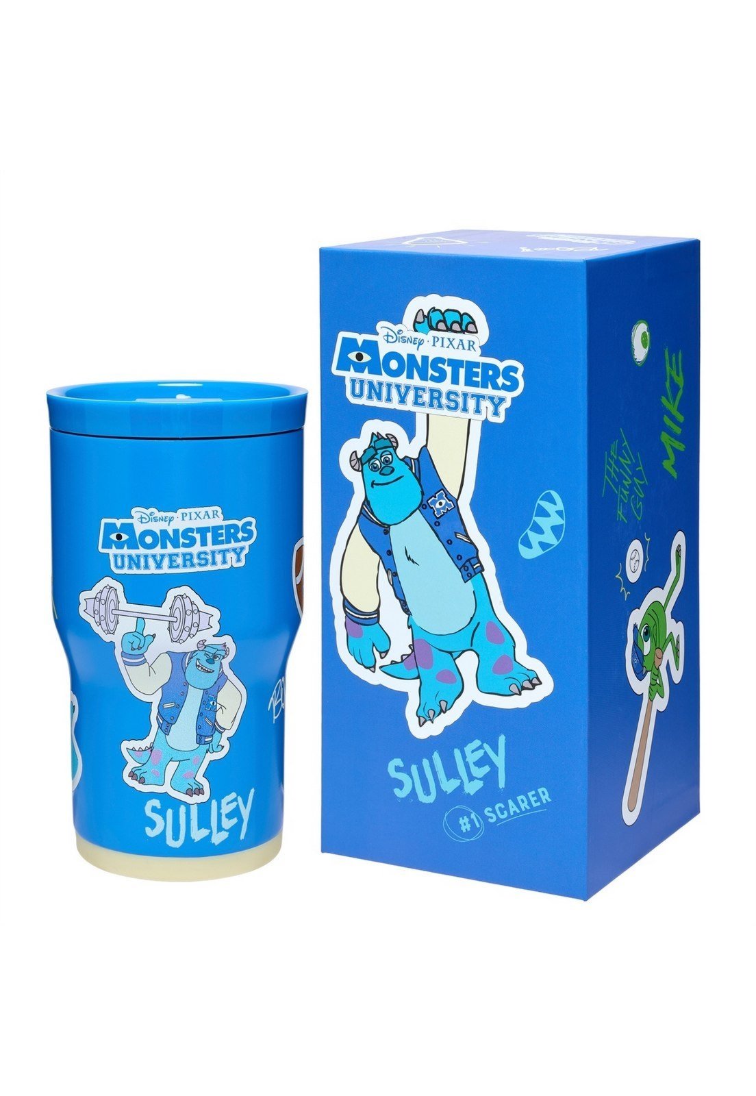 Infantil - Copo Térmico Sullivan Monstros SA Sulley Monsters University 532ML Inox Resistente com Canudo - Bebidas Quentes ou Frias Original Disney