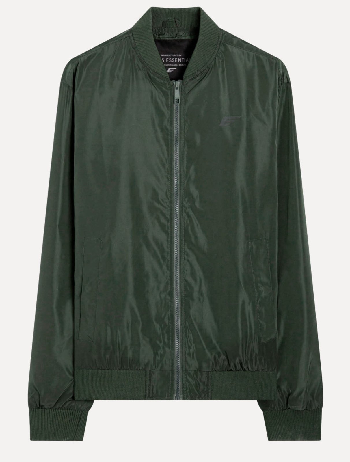 Jaqueta Ellus Masculina Nylon Light Bomber Pocket Verde Escuro
