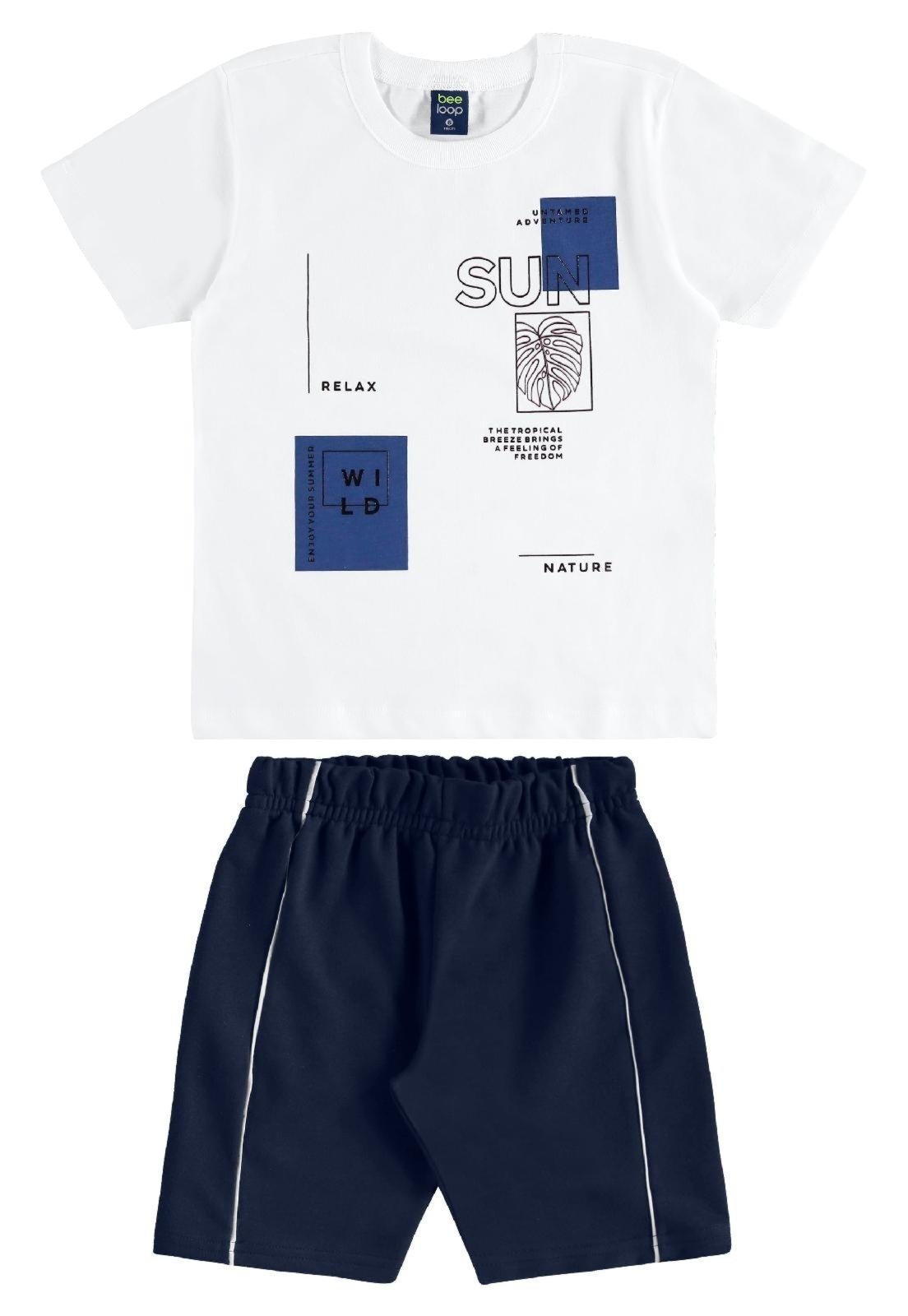 Infantil - Conjunto Camiseta e Bermuda Bee Loop Branco
