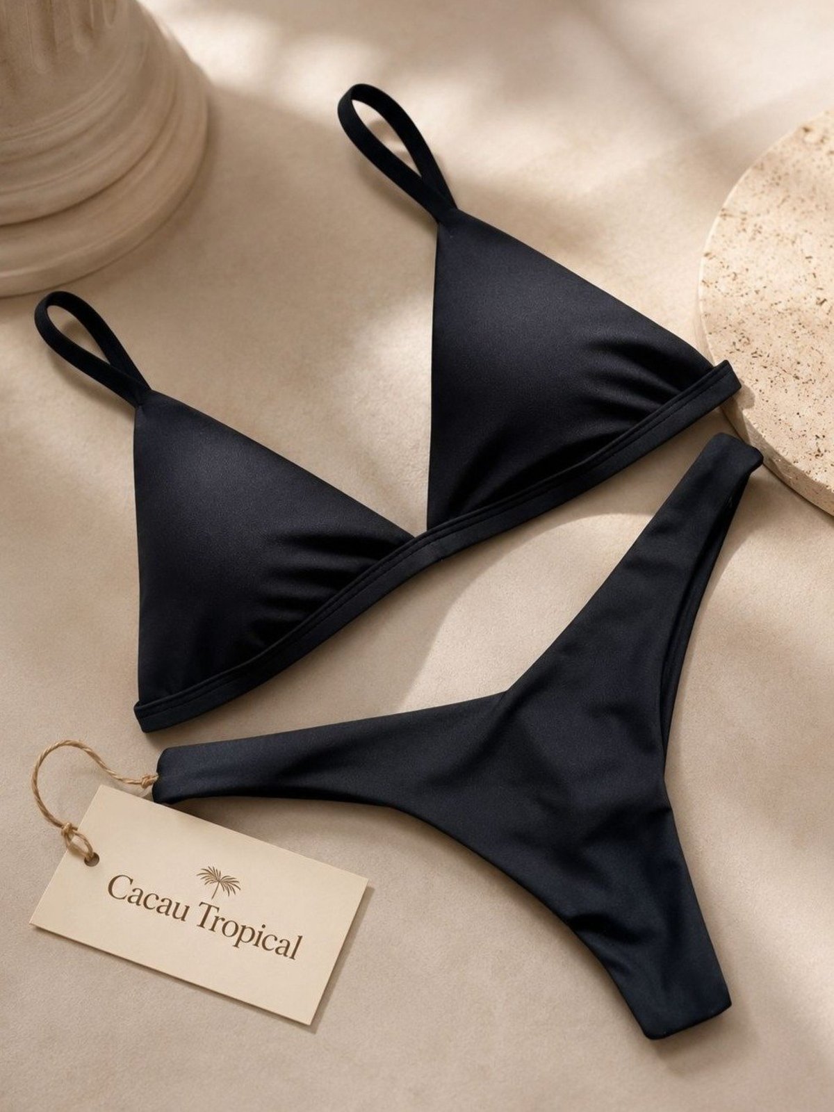 Biquíni Preto Tropical Premium Cacau Tropical Elegância, Conforto e Caimento Perfeito