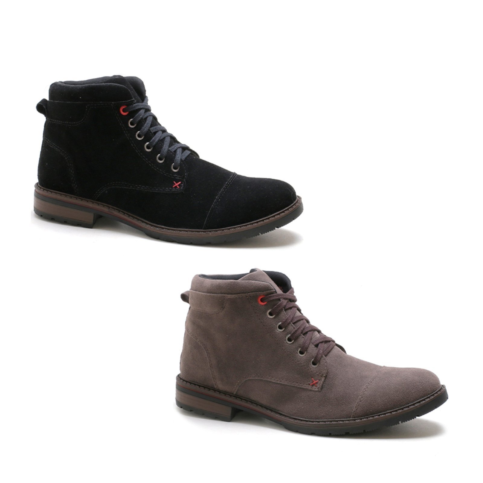 Kit 2 Pares Bota Masculina Bredeni Confortavel Coturno Estilo Casual Cinza Preta