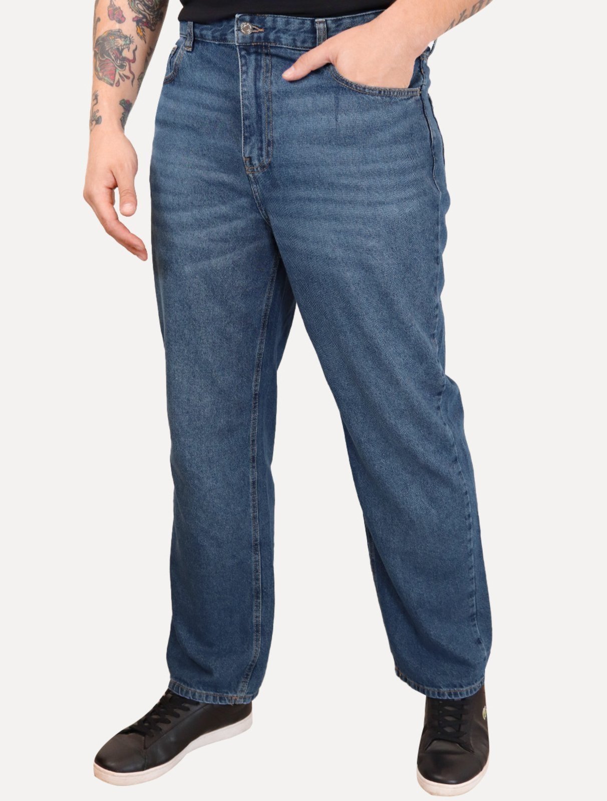 Vista 2 Calça Tommy Jeans Masculina Regular Straight Otis Azul jeans azul Tommy Jeans jeans azul