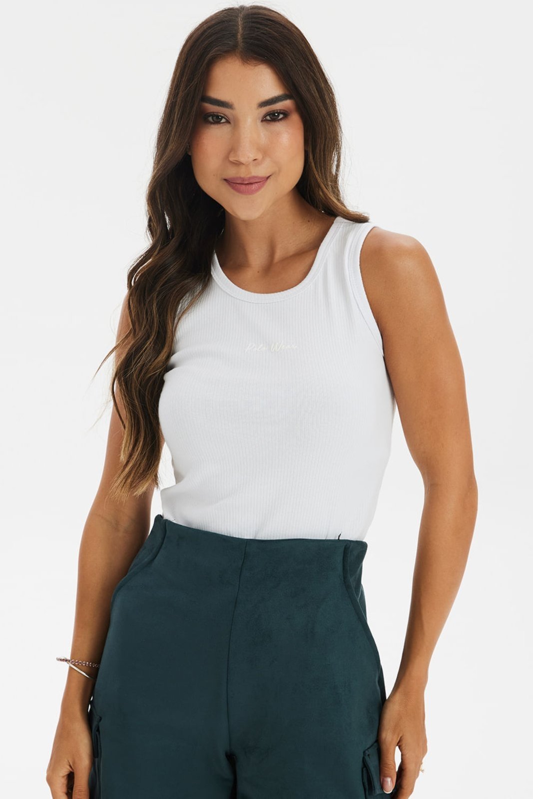 Regata Feminina Ribana Penteada Polo Wear Branco