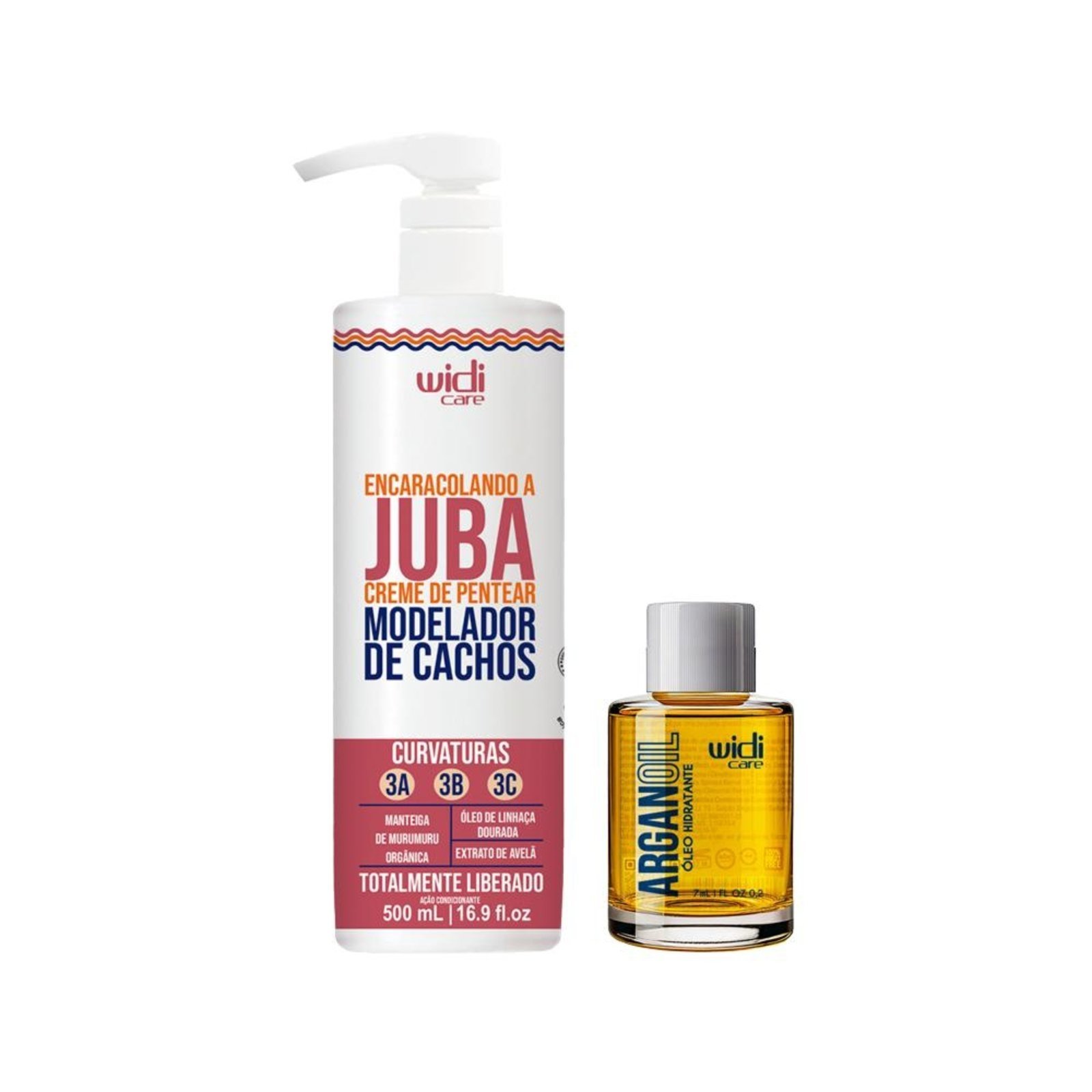 Vista 2 Kit Widi Care Encaracolando a Juba + 2 Produtos incolor Widi care incolor