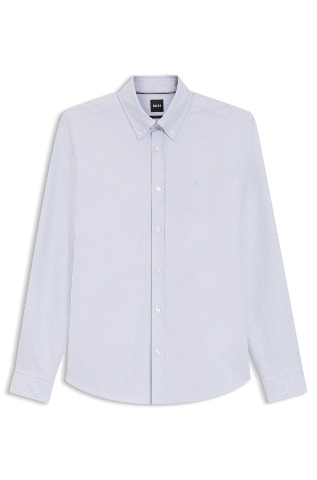 Camisa De Ajuste Regular Em Algodão Oxford