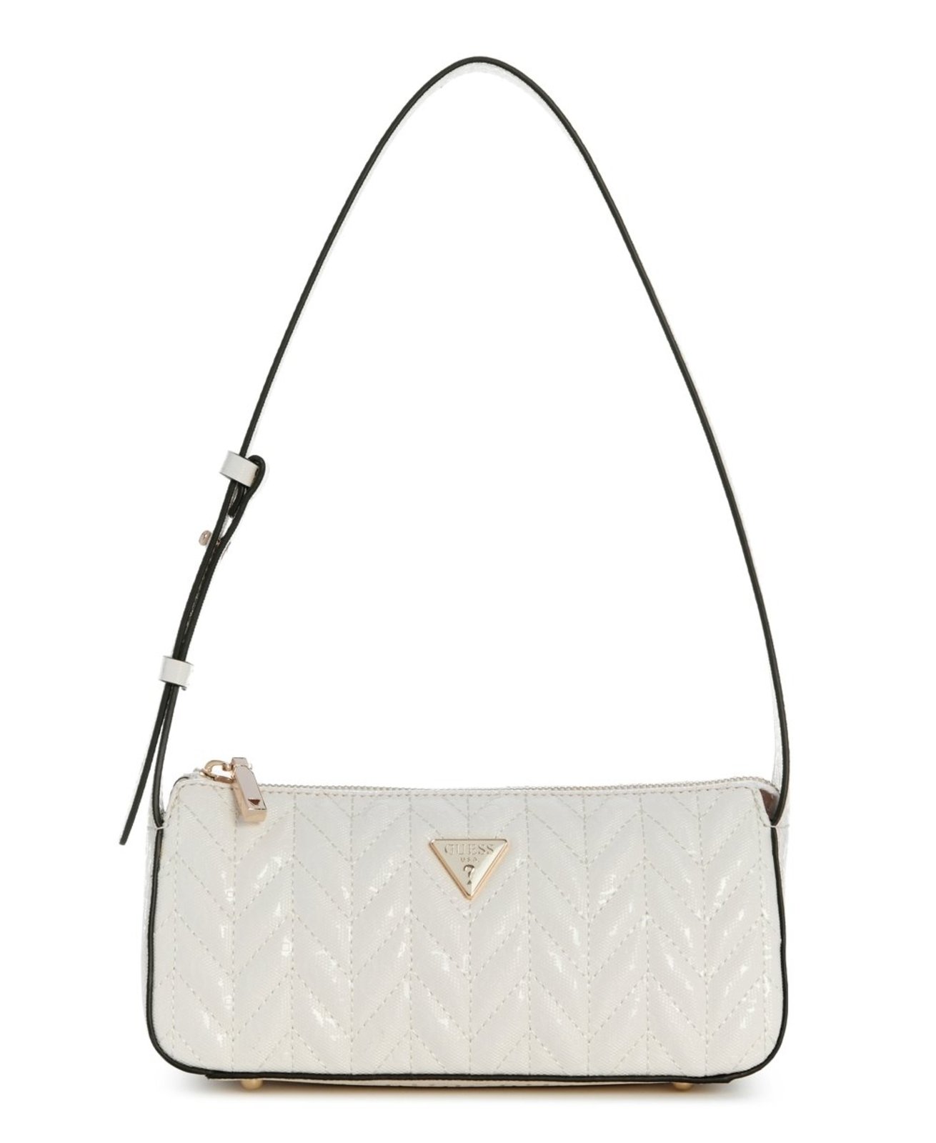 Bolsa Guess Stacey Mini Shoulder Off White