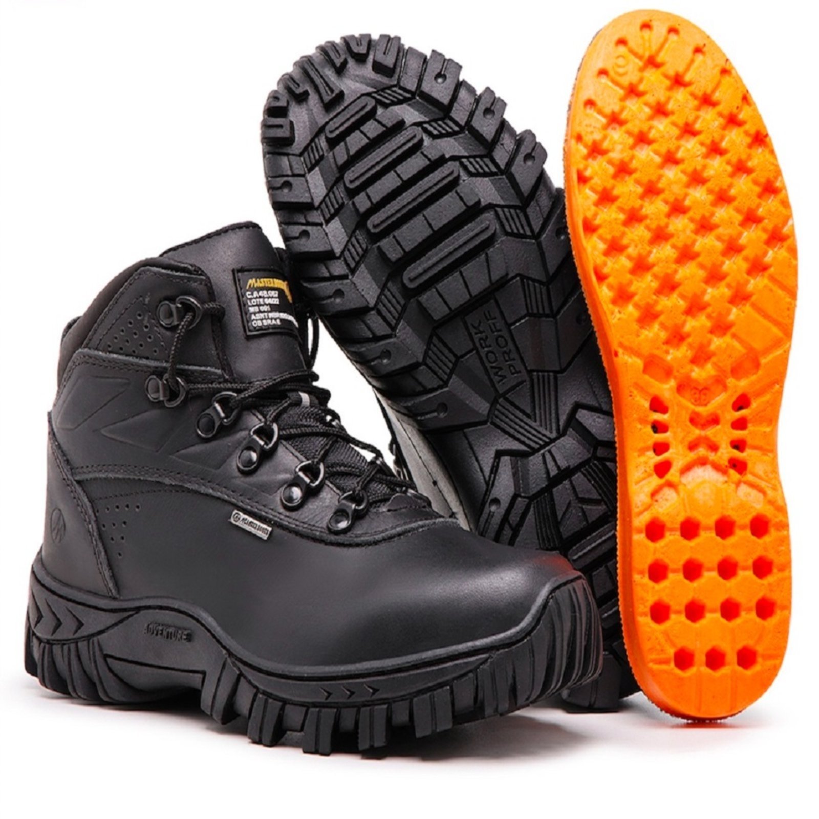 Bota Masculino Com C.A 48.067 em Couro Preto