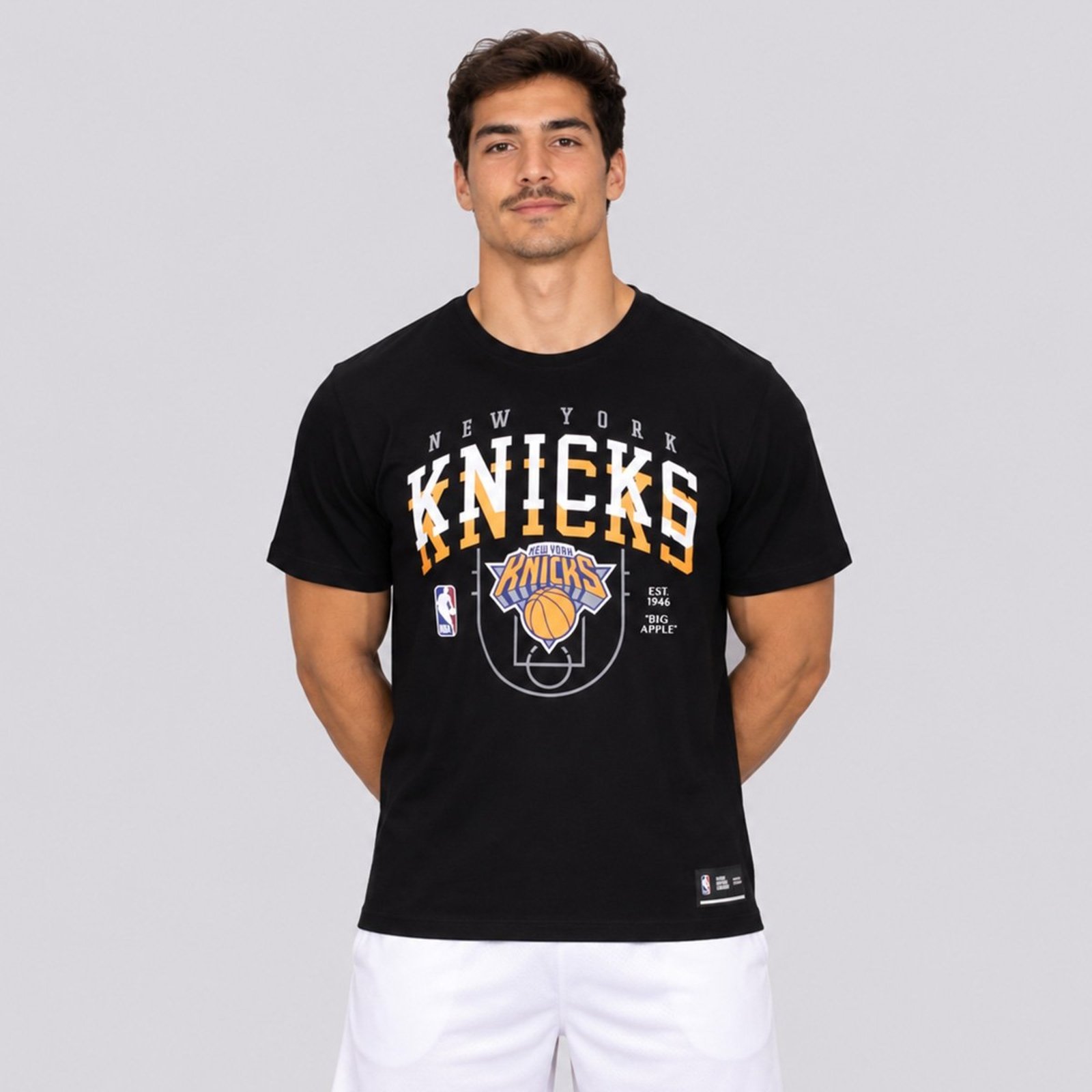 Camiseta NBA Court Knicks Logo Preta