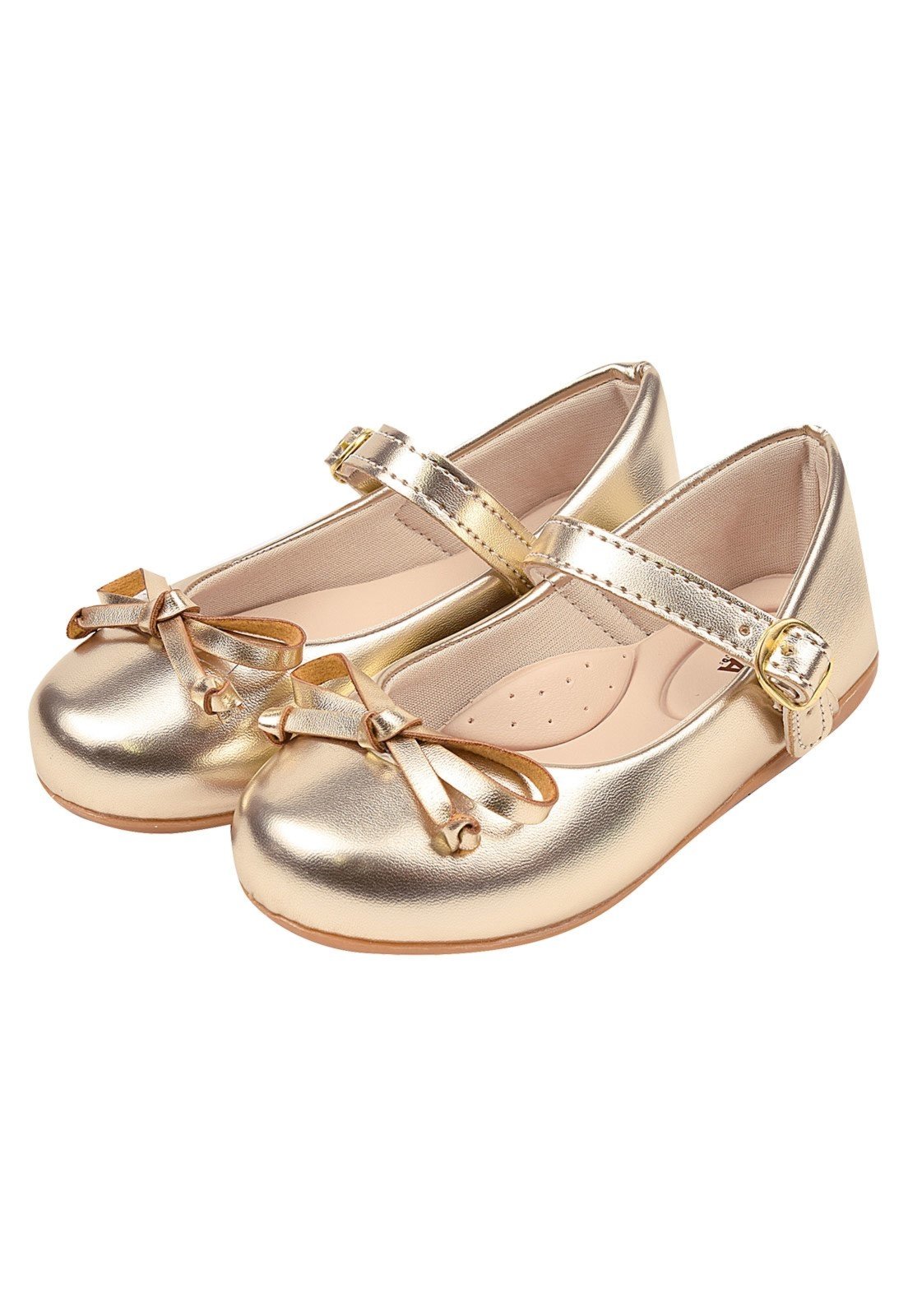 Infantil - Sapatilha Dourada laço Menina B2A 1002 Dourado