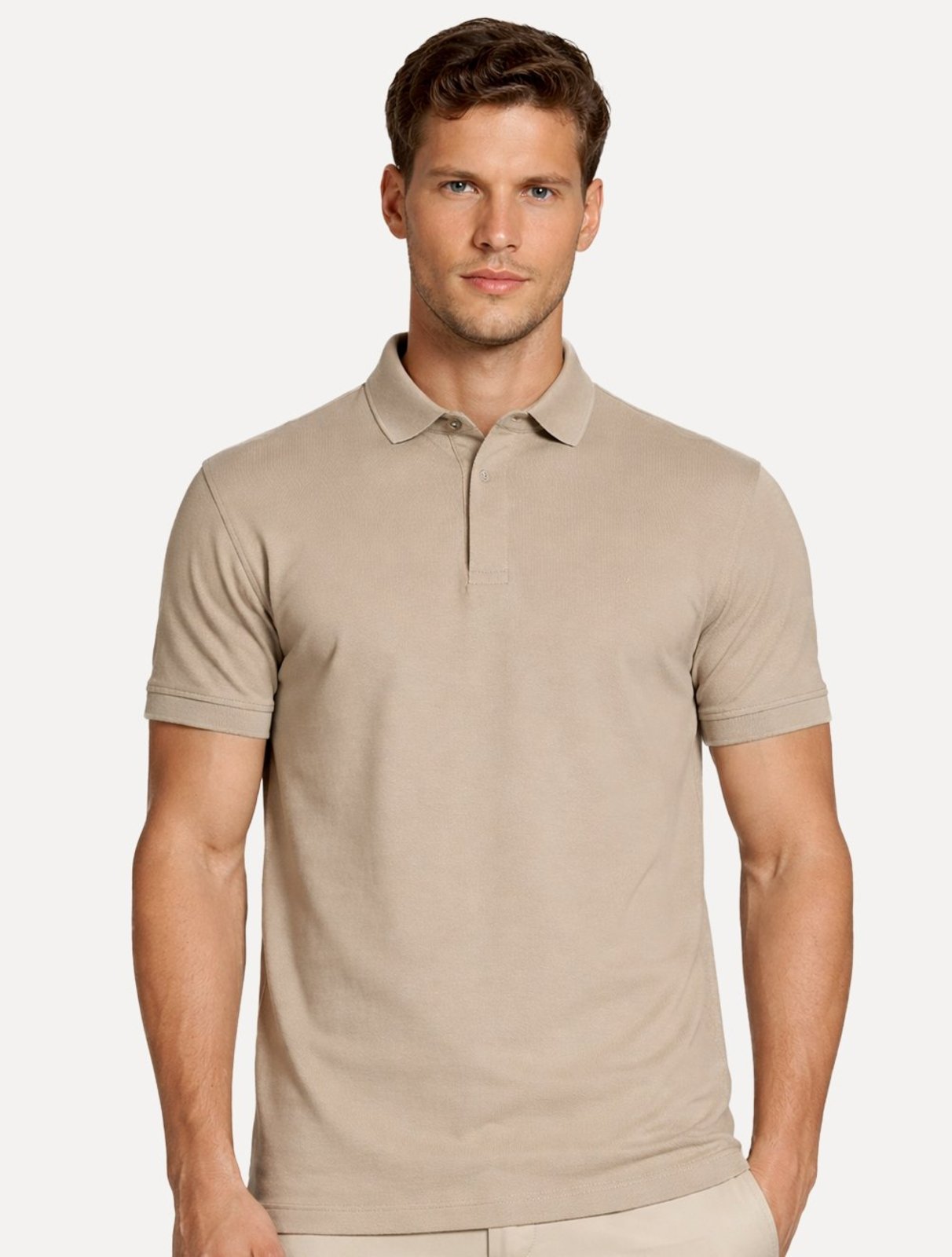 Polo Aramis Masculina Piquet Colorfix Cáqui Escuro