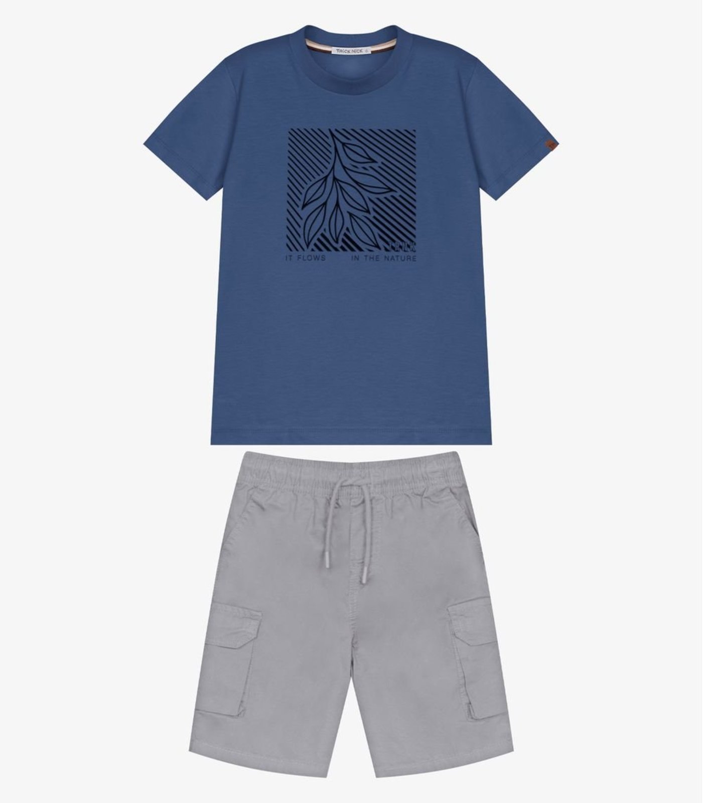 Infantil - Conjunto Camiseta Com Bermuda Trick Nick Azul