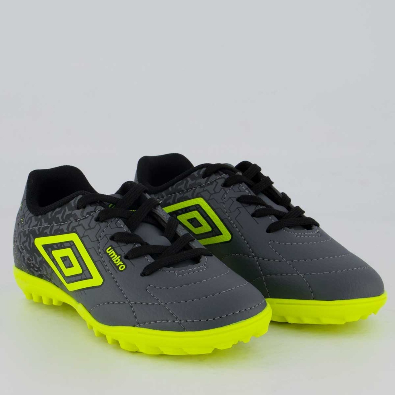 Vista 3 Chuteira Umbro Class Neo Society Juvenil Cinza e Verde cinza verde Umbro cinza verde