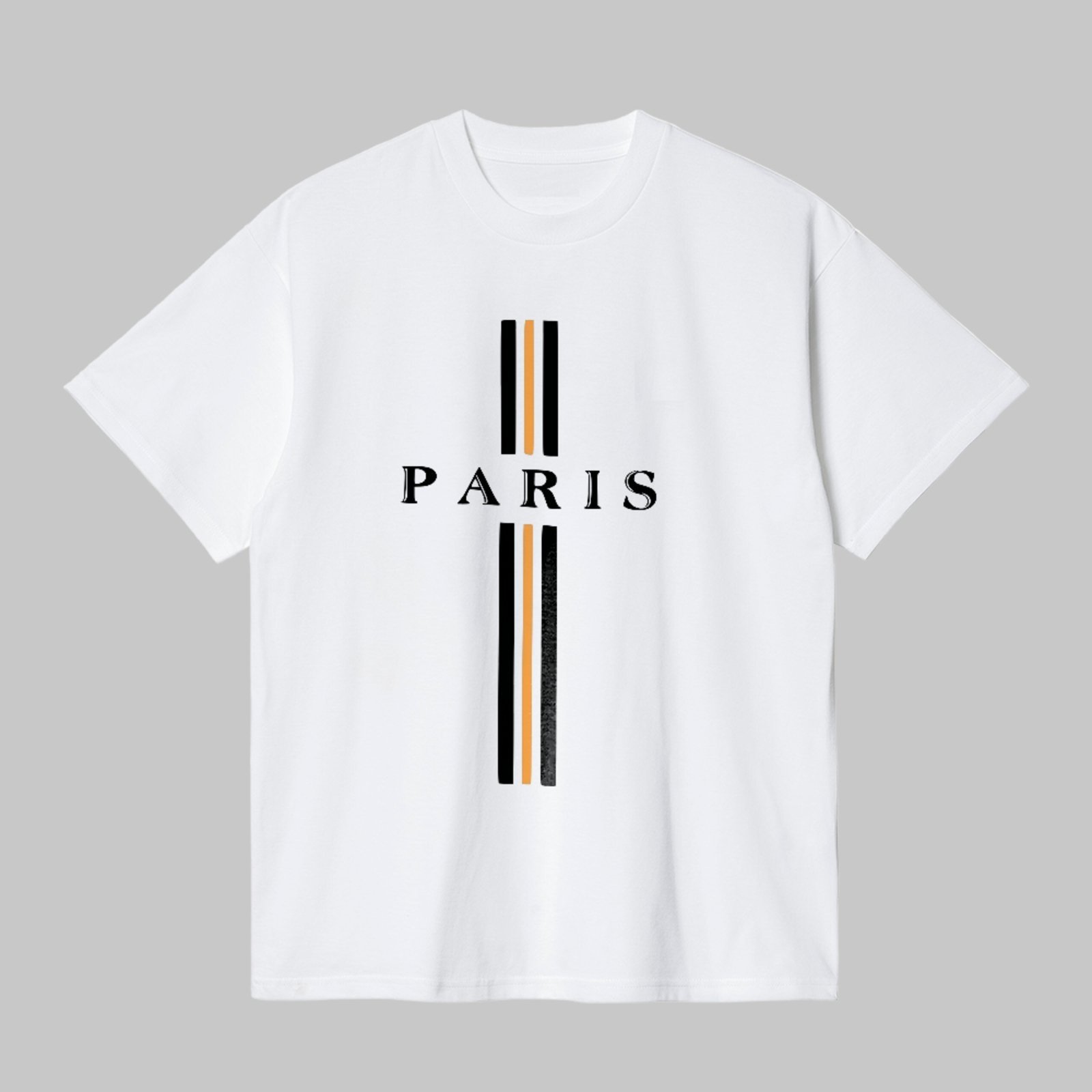 Camiseta Básica Paris Listrada Estilo Premium Confortável Branco