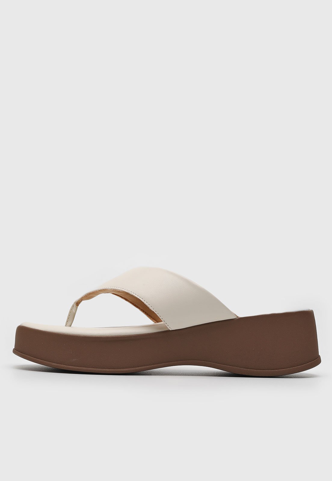 Tamanco Flatform VIA UNO Liso Off-White