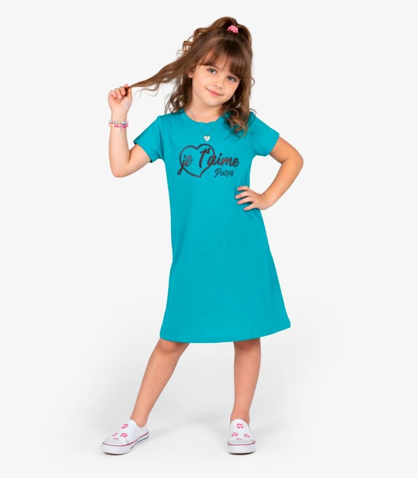 Infantil - Vestido Menina em Molecotton Select Azul