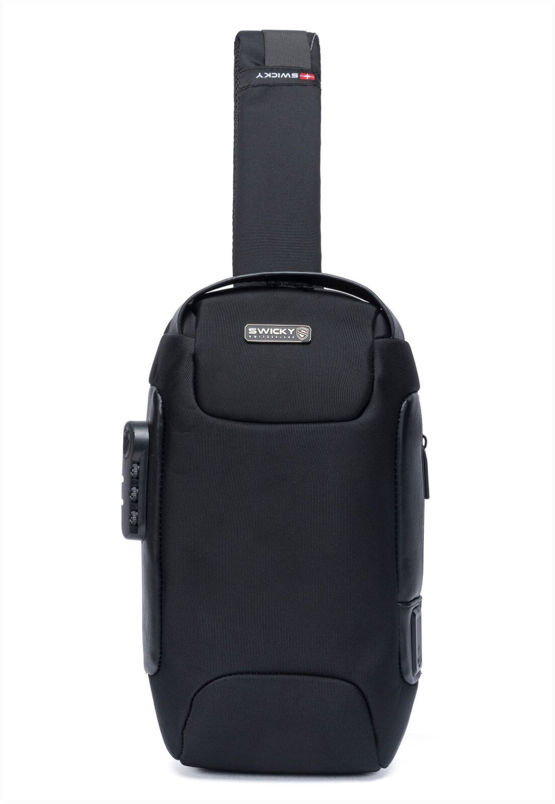 Vista 2 Shoulder Bag Masculina Tiracolo Bolsa Resistente Transversal SWICKY preto SWICKY preto