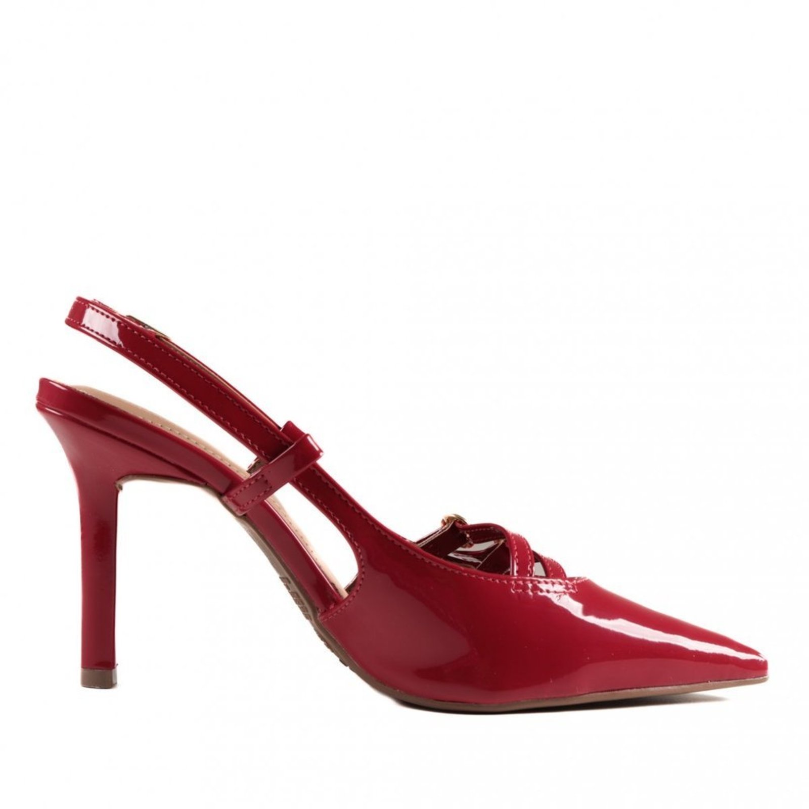 Scarpin Via Marte Feminino Verniz 044-007 Via Marte Vermelho