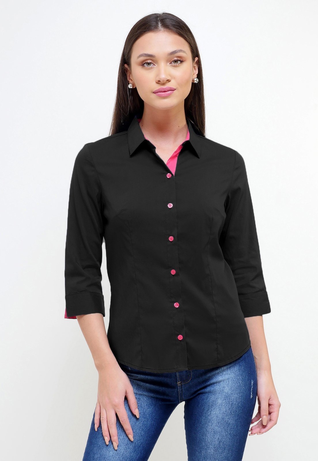 Camisa Intens Manga 3/4 Preto