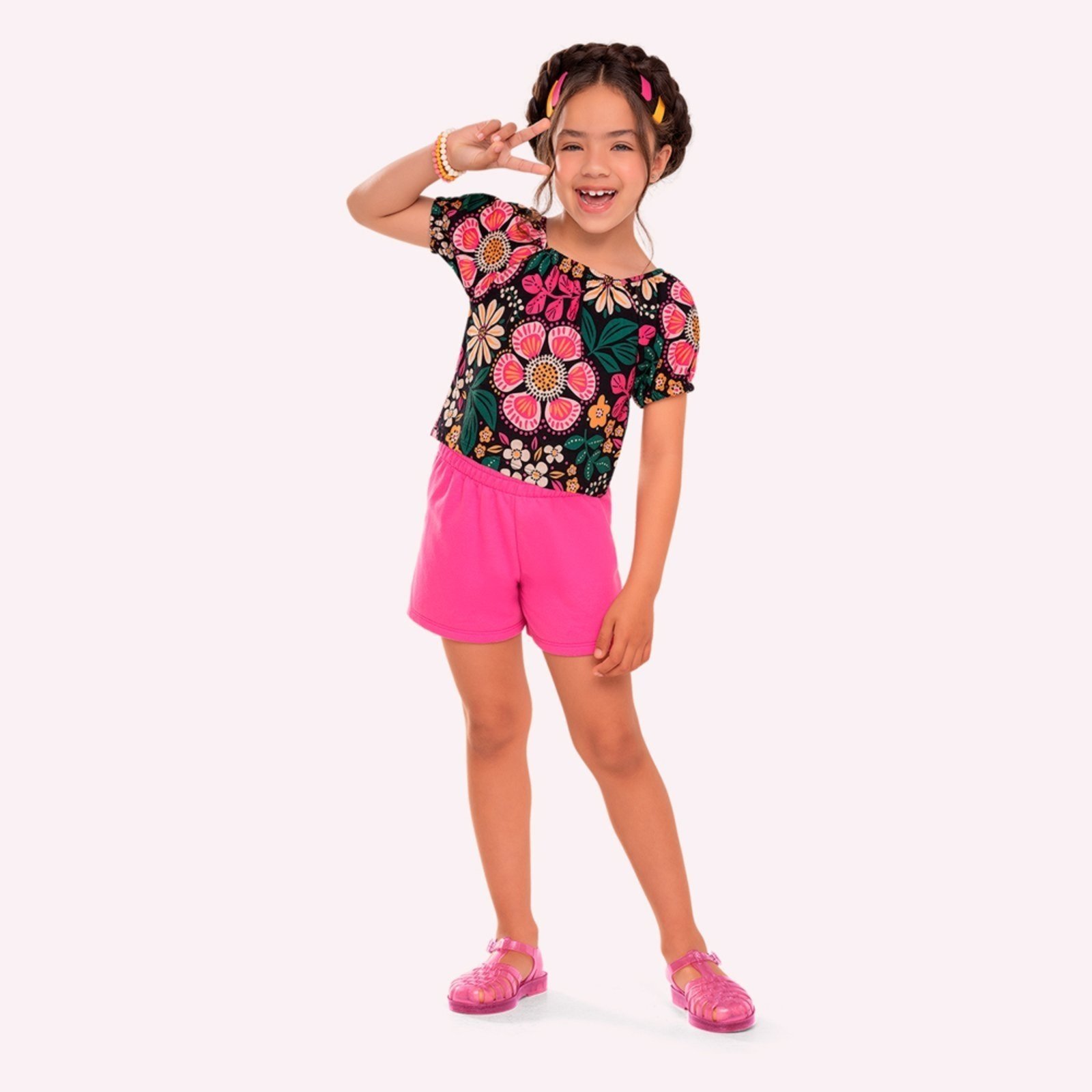 Infantil - Conjunto Menina Flores Nanai