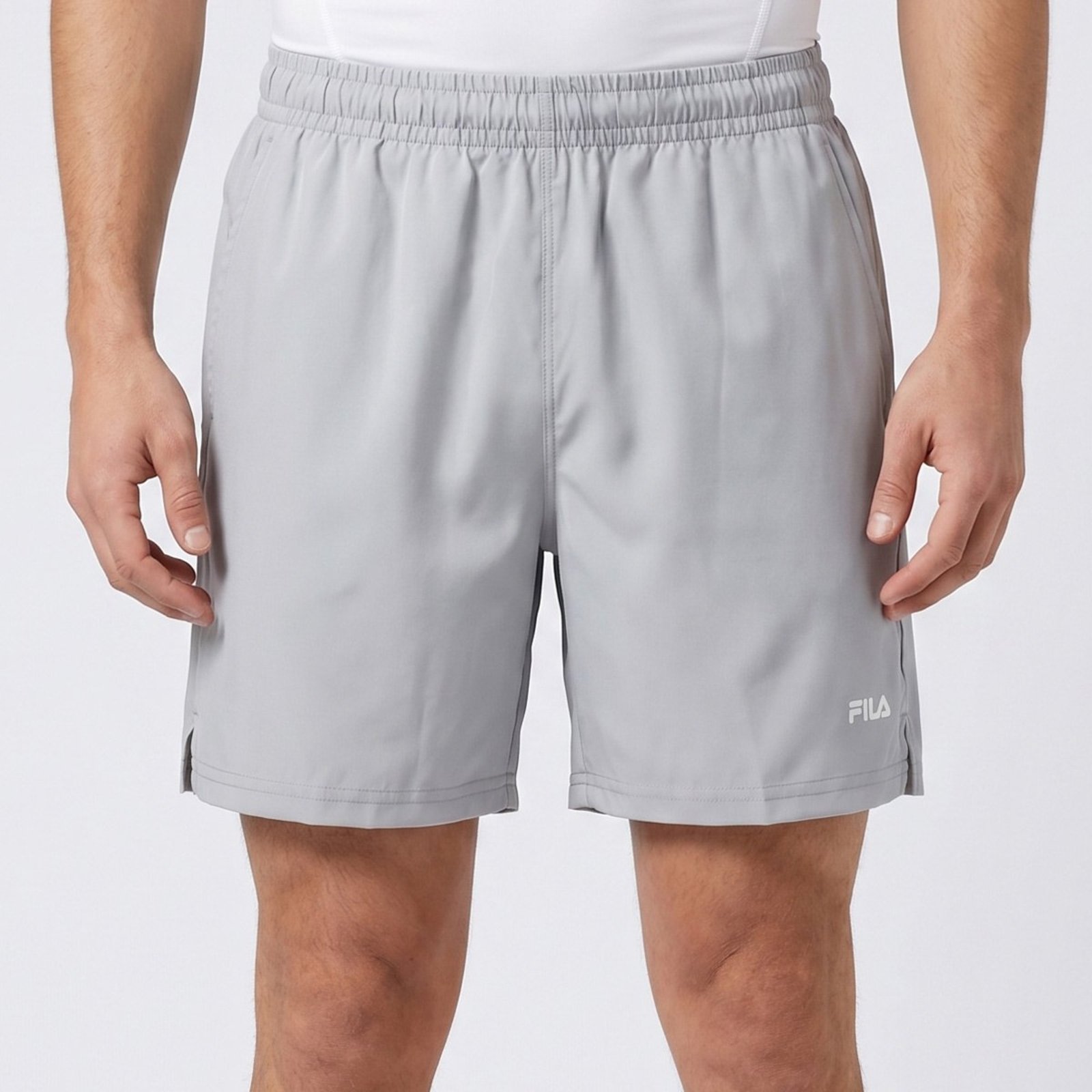 Shorts Fila Train 5 Logo Cinza