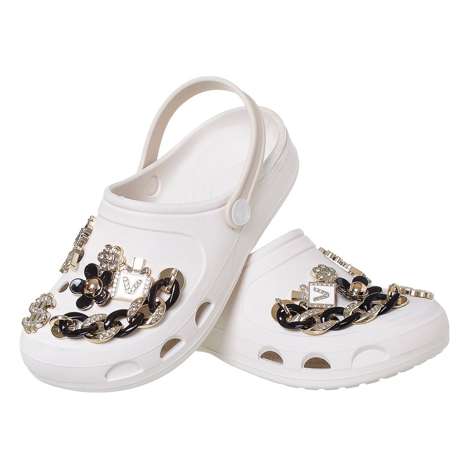 Infantil - Chinelo Babuche Sandália Menina com Enfeite Dourado