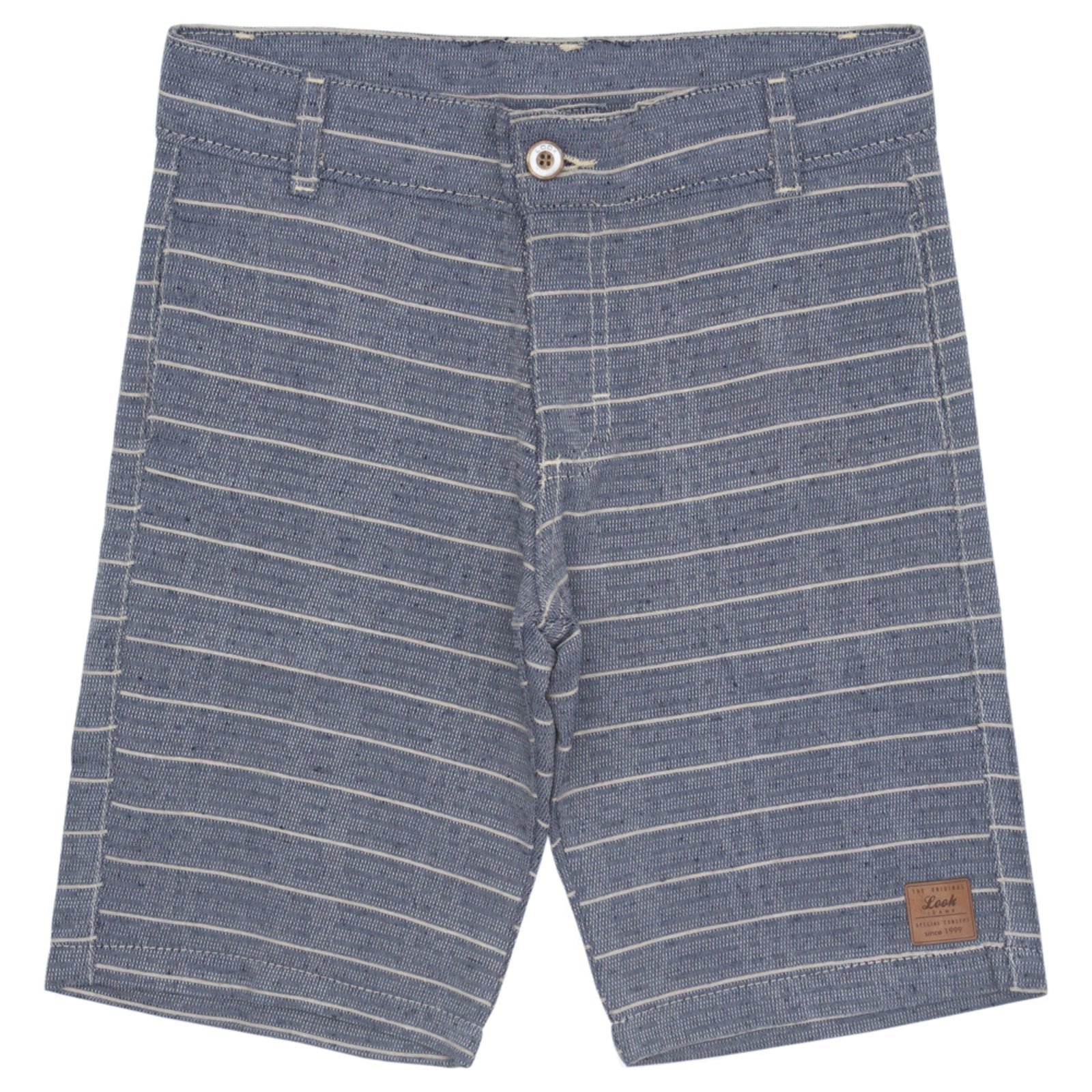 Infantil – Bermuda Juvenil Look Jeans Listras Azul