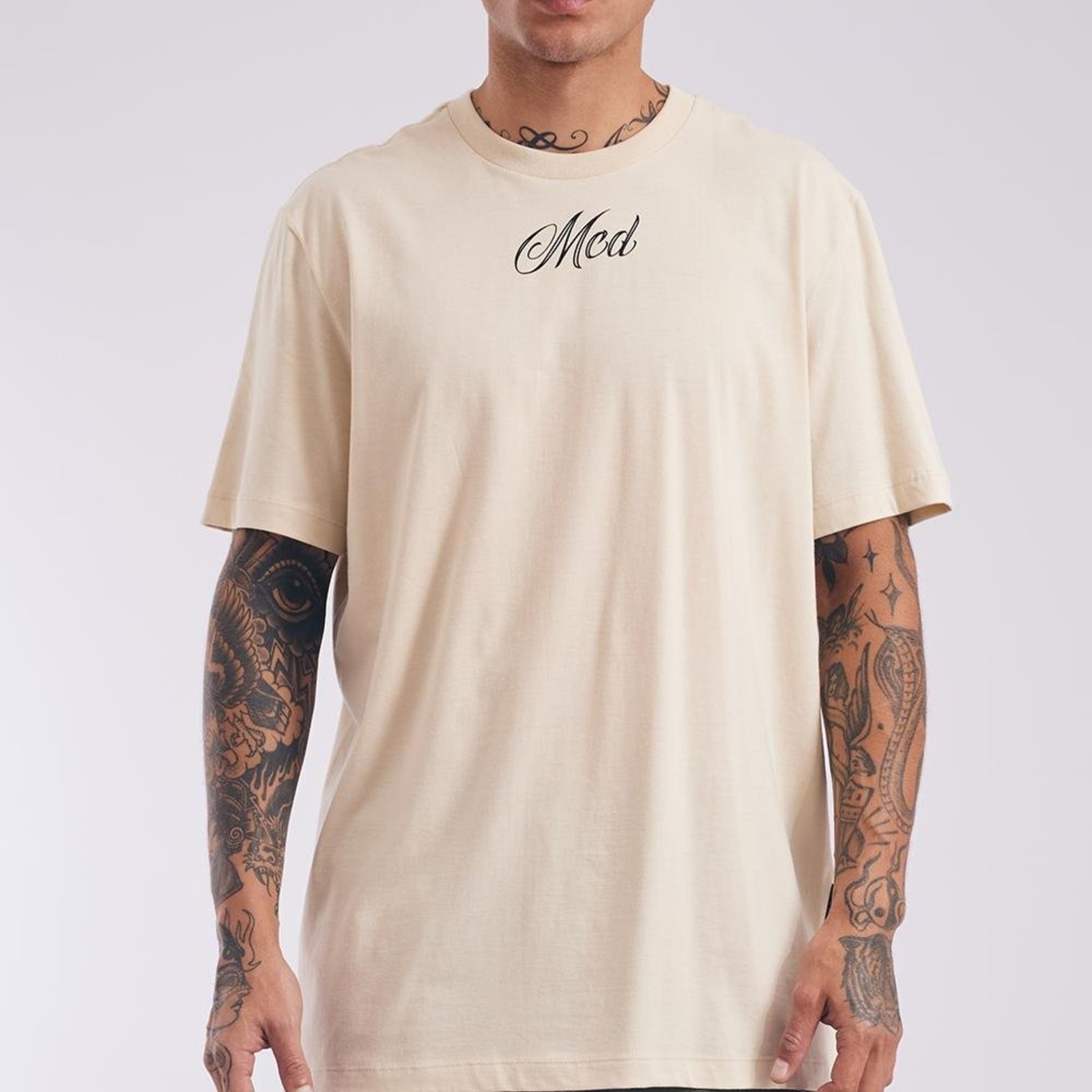 Camiseta MCD Costas Rosa Espinhos SM27 Bege Nevoeiro