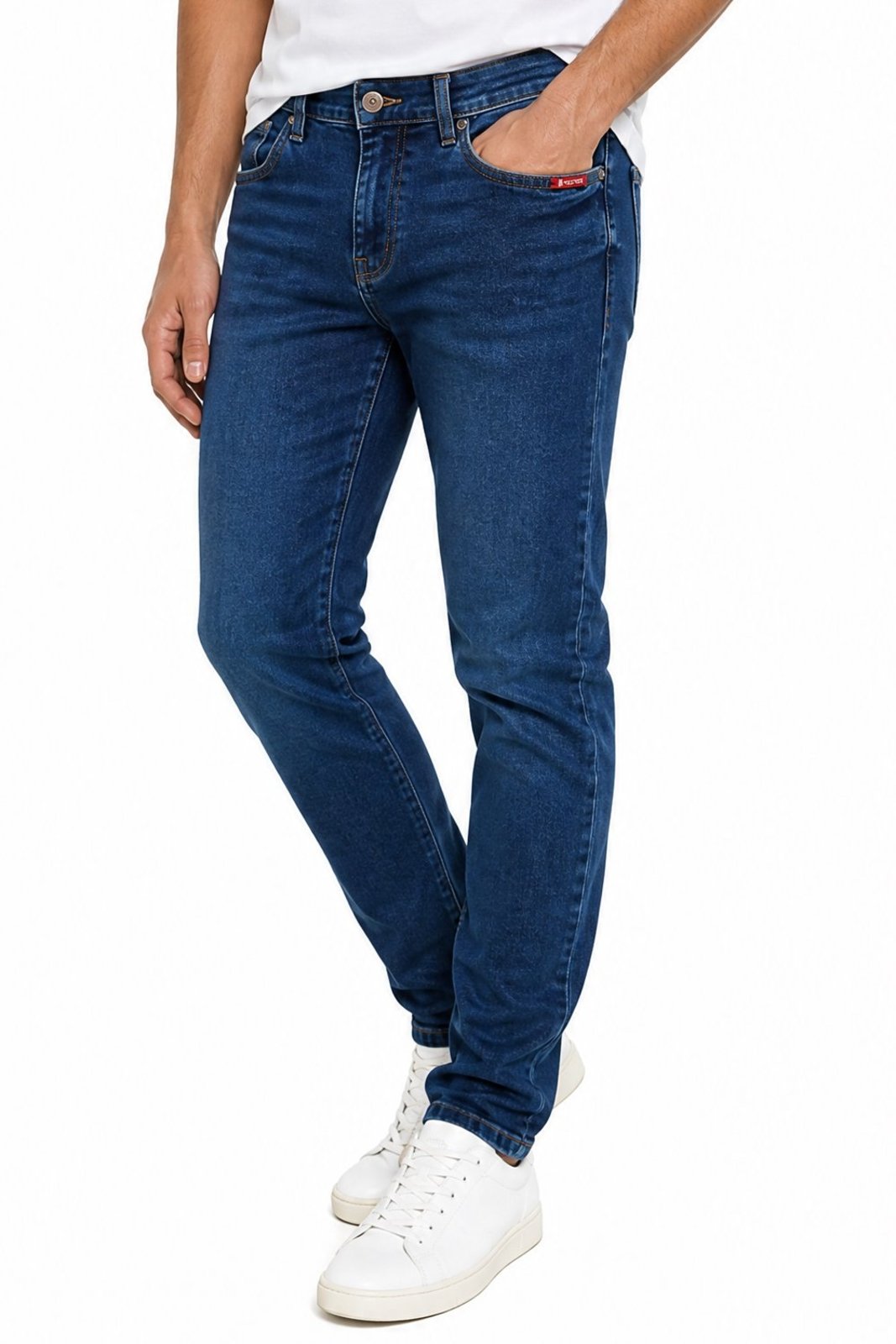 Calça Jeans Slim Básica Versátil Polo Wear Jeans Escuro