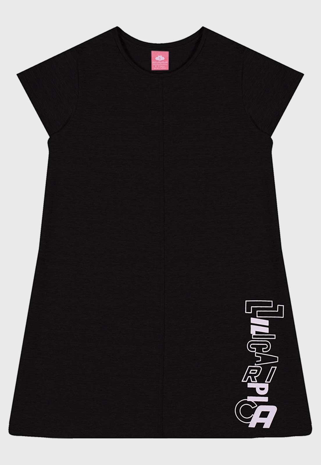 Infantil - Vestido Lilica Ripilica Estampado Preto
