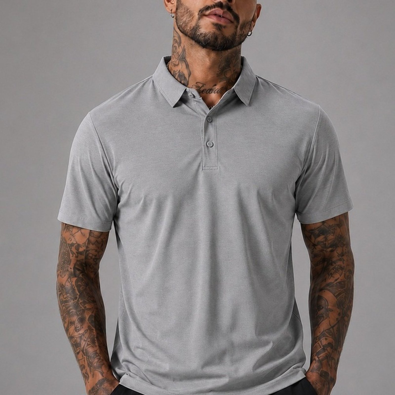 Camiseta Polo Tech Regular RSX CINZA CLARO
