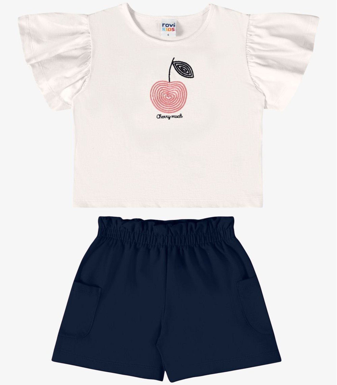 Infantil - Conjunto Verão Menina Com Lantejoulas Rovi Bege