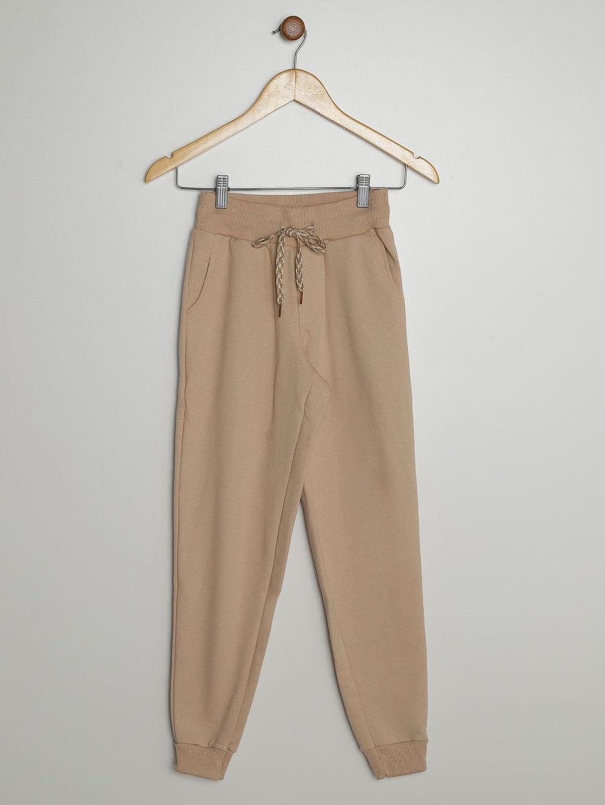 Infantil - Calça Moletom Com Punho Juvenil Para Menino - BEGE
