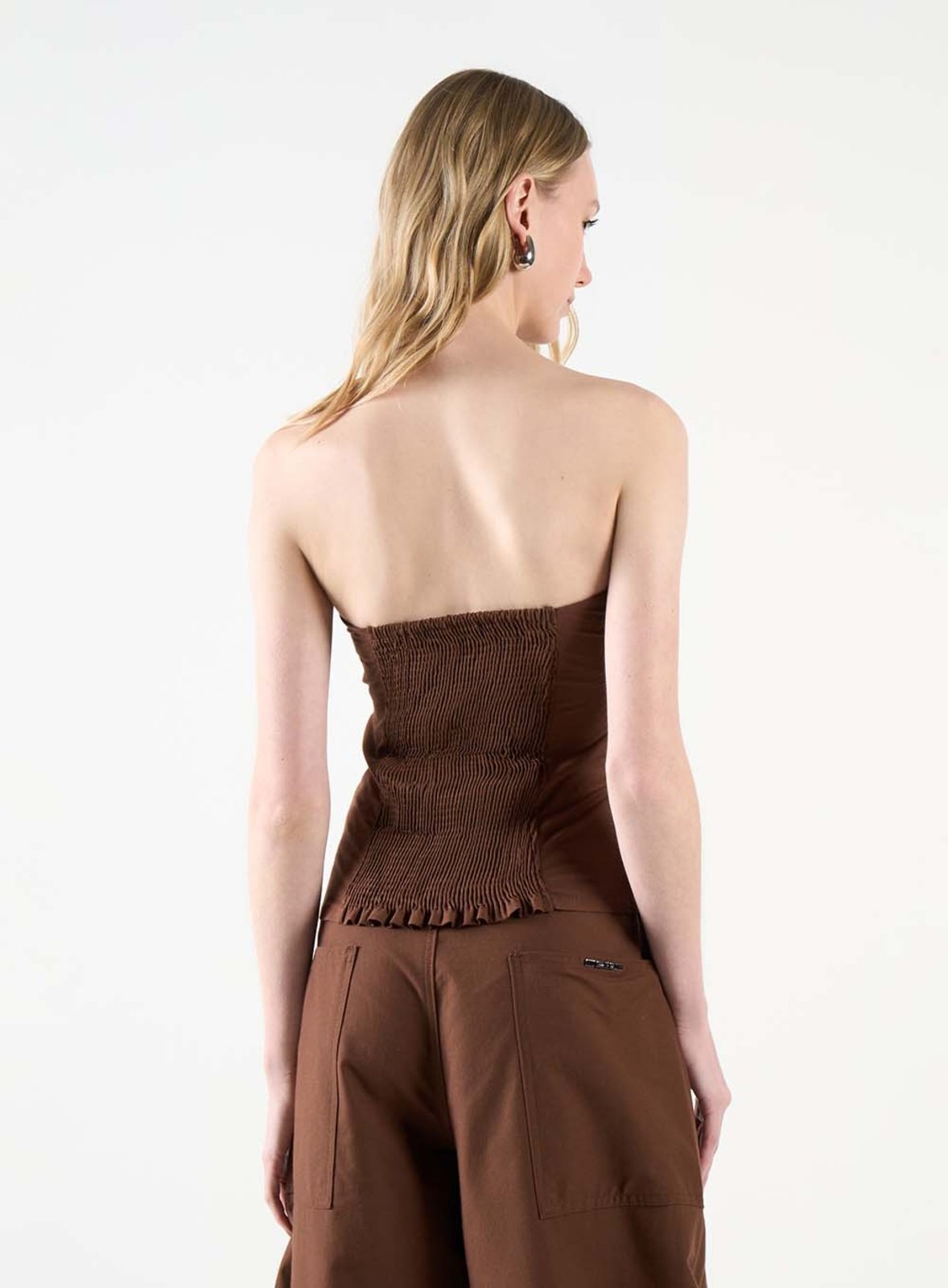 Vista 3 Blusa Slim Tomara que Caia com Lastex Colcci CLC Truffle marrom Colcci CLC marrom