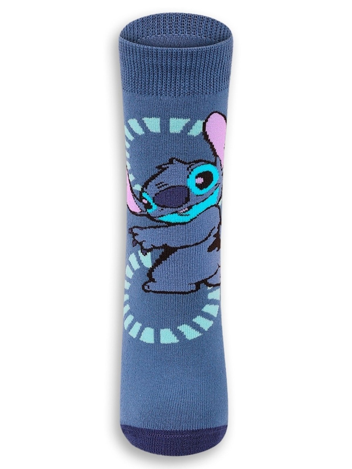Vista 3 Meia Antiderrapante Stitch Lupo Lupo azul