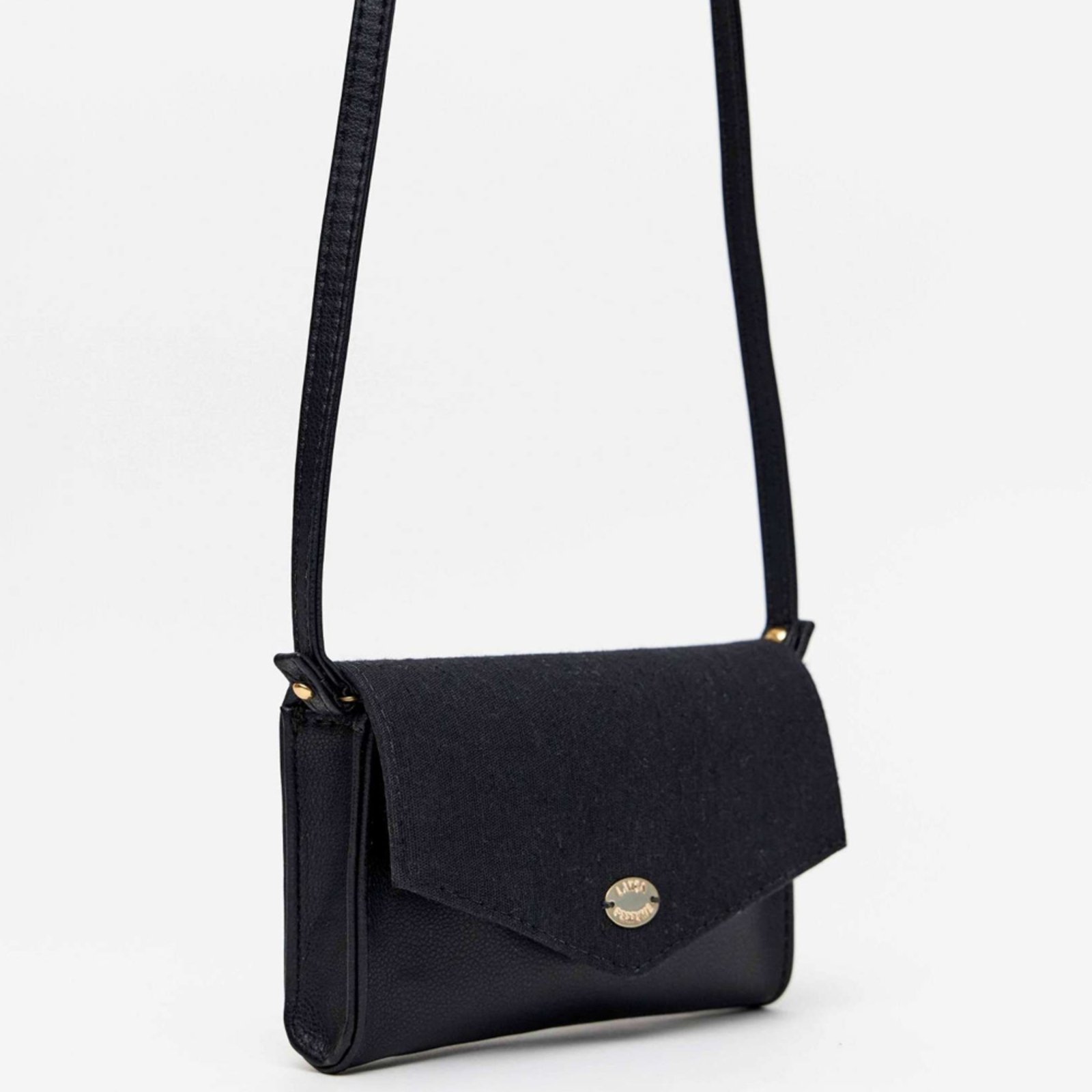 Vista 3 Bolsa Crossbody Lança Perfume Linho Pr26 Feminino preto Lança Perfume preto