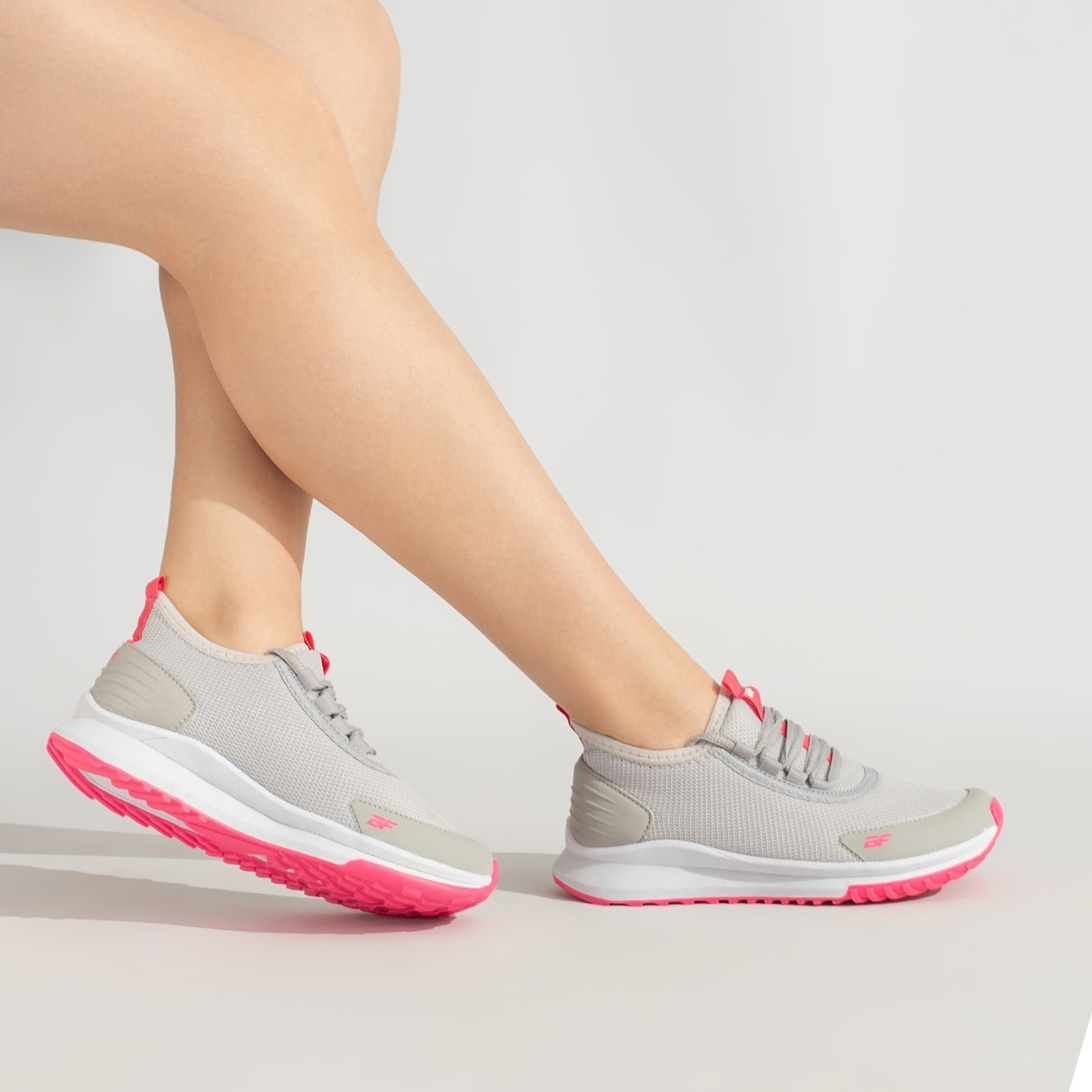 Tênis Academia Feminino Esportivo Caminhada Let’s Run Cinza