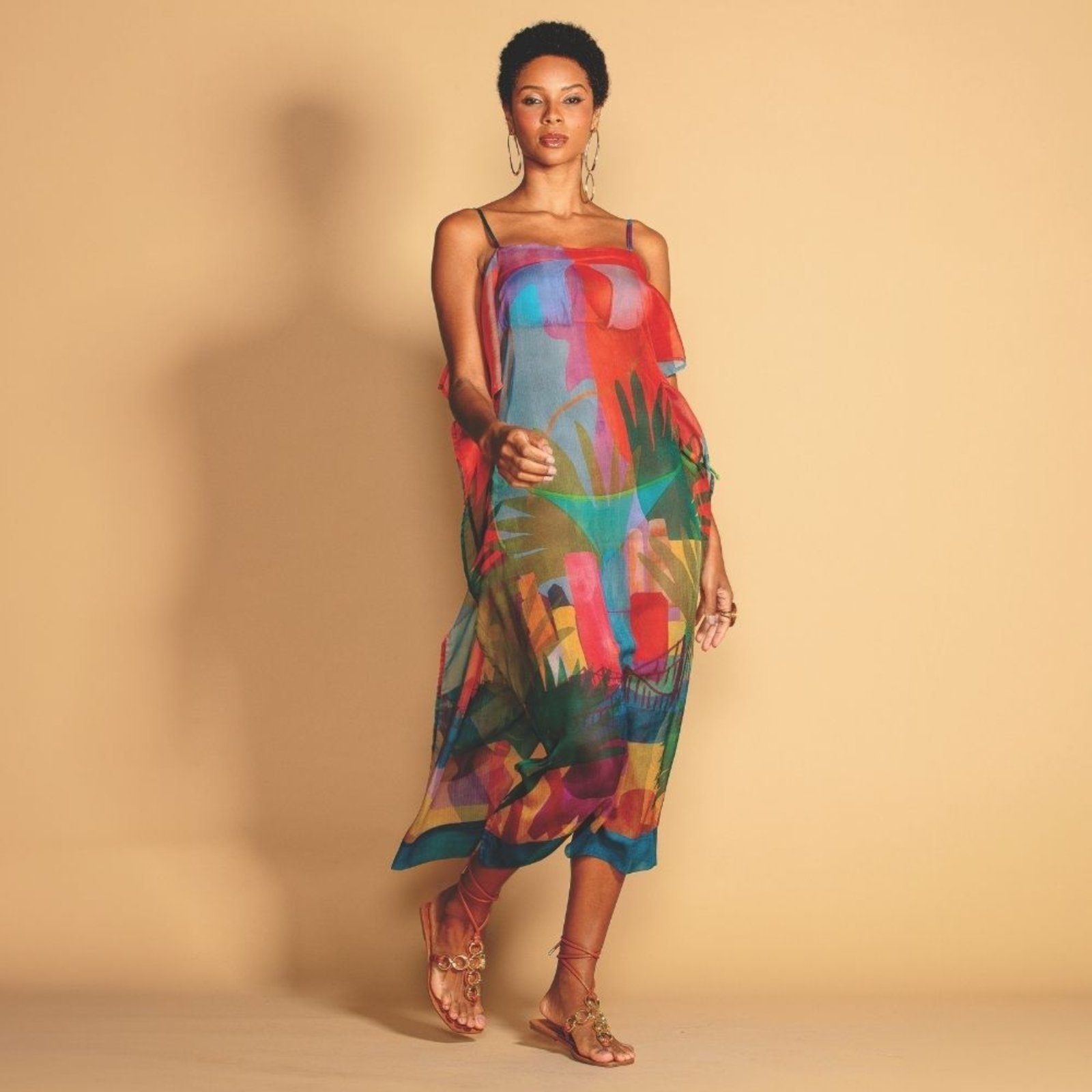 Vestido em Voil Jardim Urbano SP1219BQ